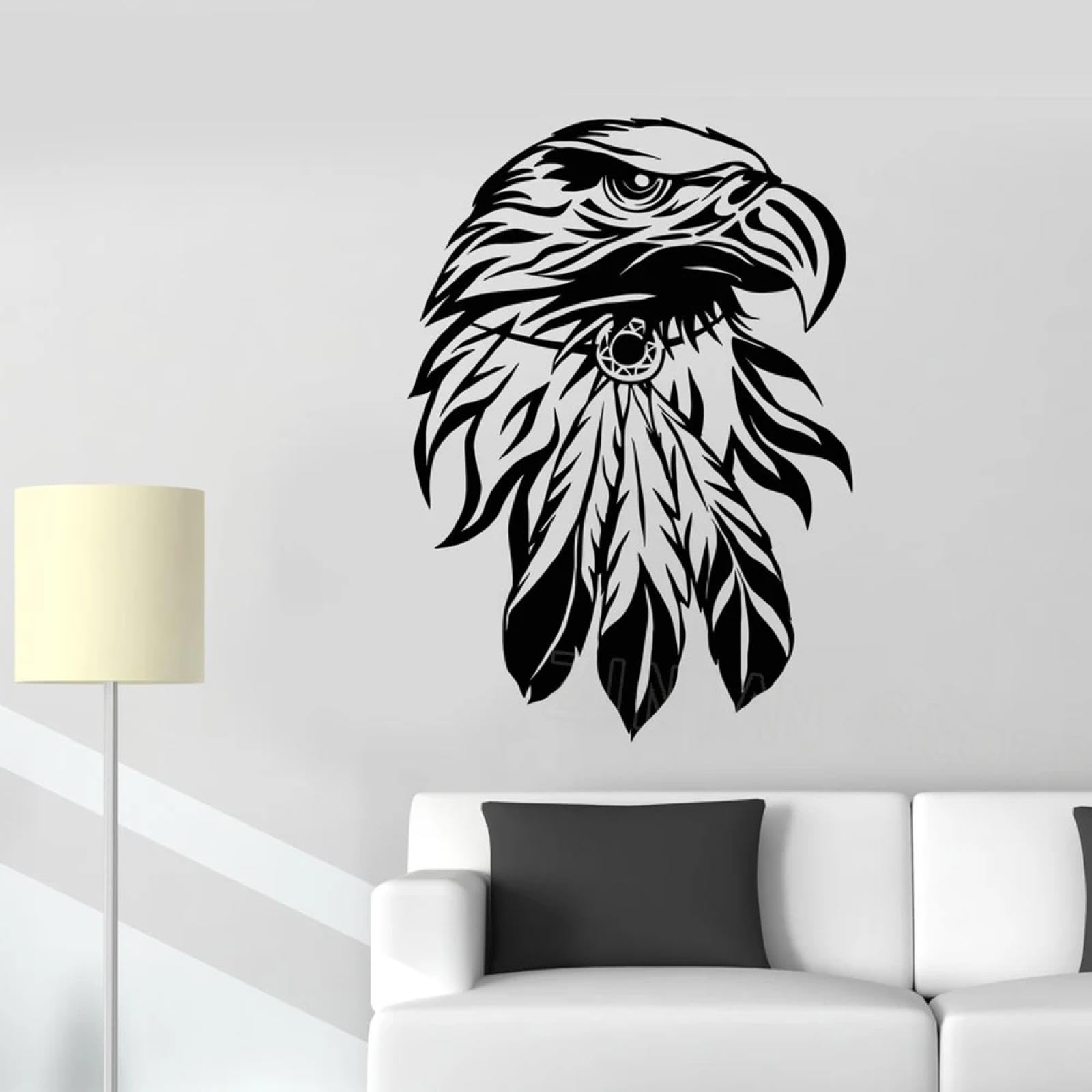 WEIMEIJIE Bald Eagle Bird Head Wall Sticker Animal Symbol Home Decor Living Room Vinyl Boy Children's Room Sticker