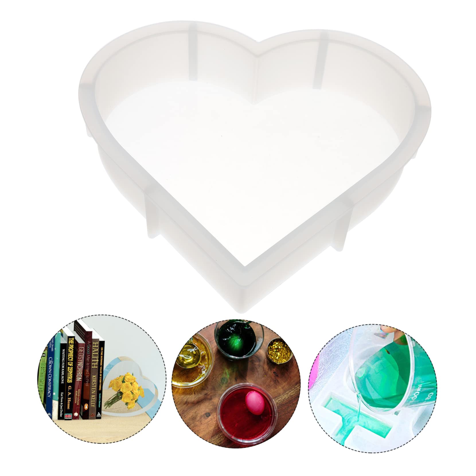 Didiseaon 2piezas Molde De Silicona De Corazón Para Molde Reutilizable Para Decoración Del Hogar y Soporte De Libros