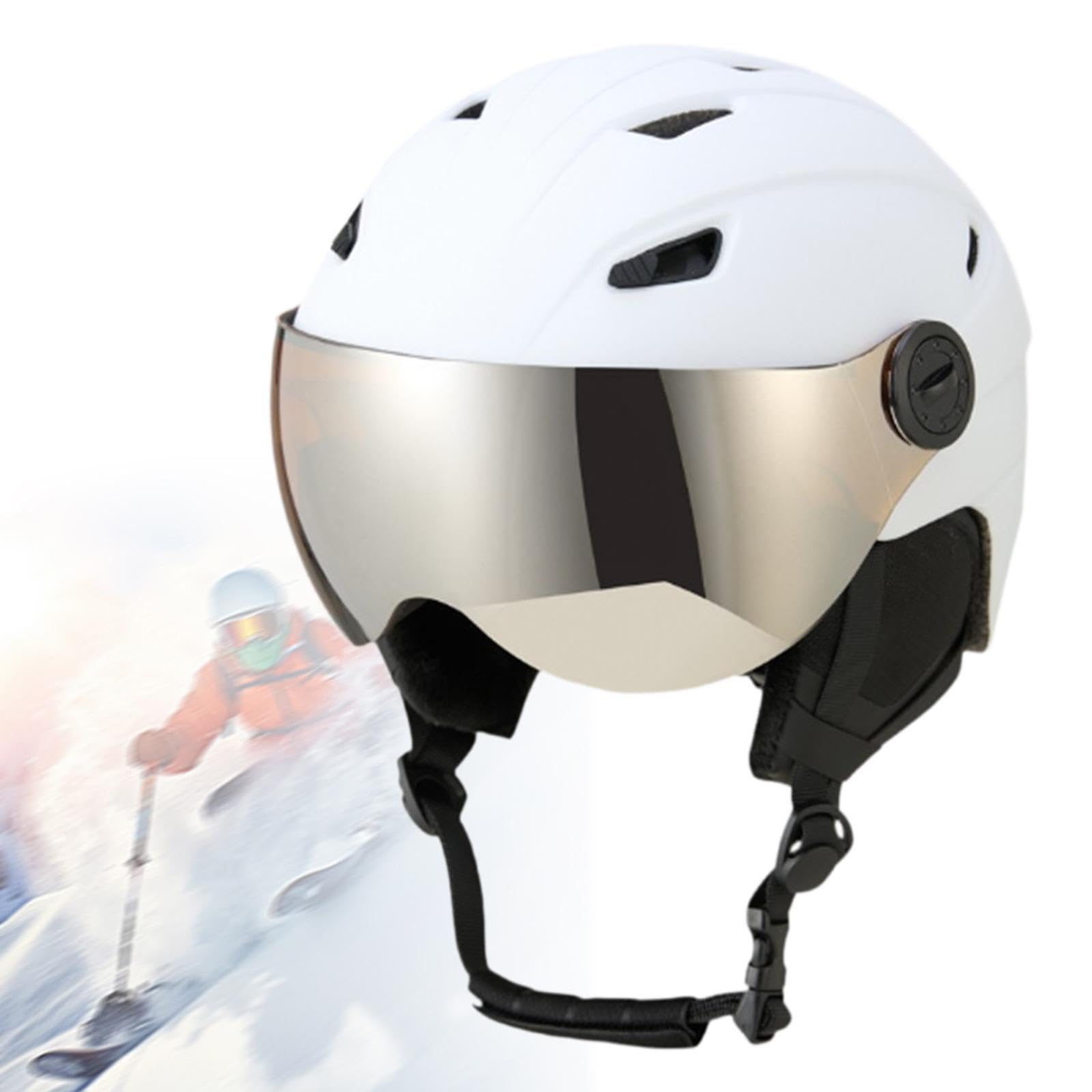 Casque de Ski avec Lunettes, Casque de Neige Respirant pour Femmes et Hommes, léger, réglable, résistant aux Chocs, Casque de Snowboard