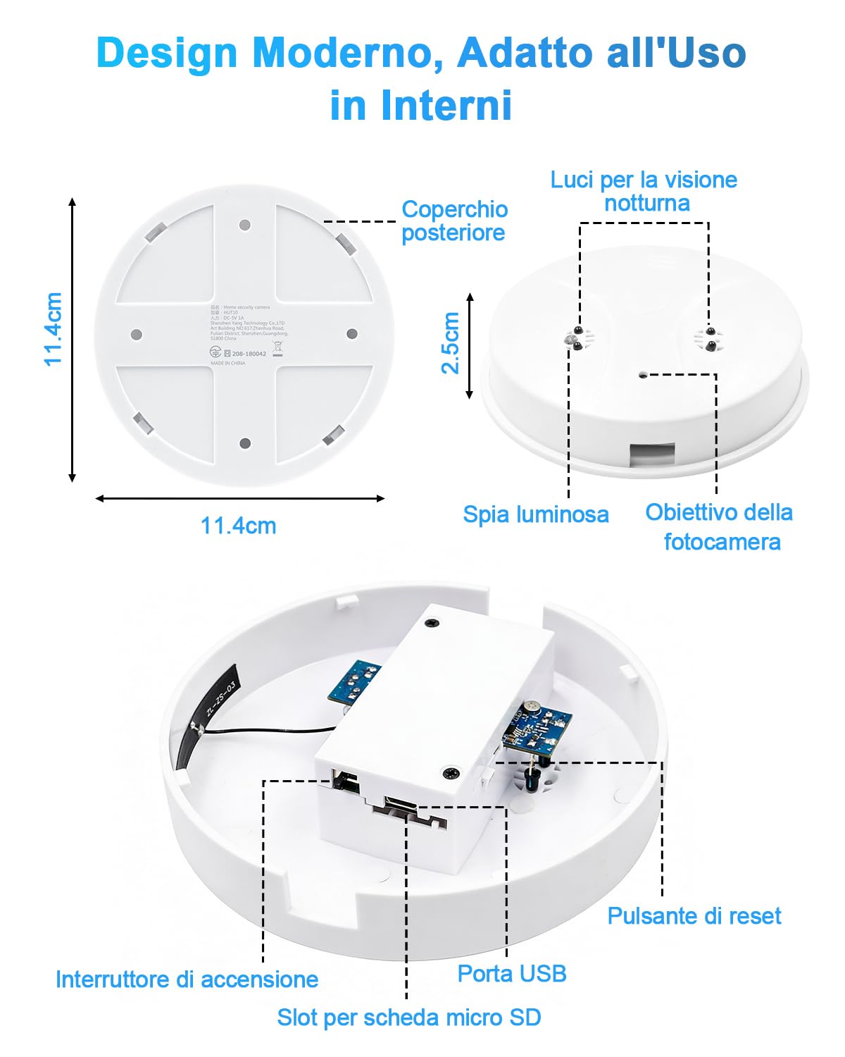 Telecamera Nascosta Spia WiFi 5G, Microcamere Spia Senza Fili, 1080P Mini Spy Cam Visione Notturna Rilevamento di Movimento, Tuya Videocamera Sorveglianza per Casa e Ufficio