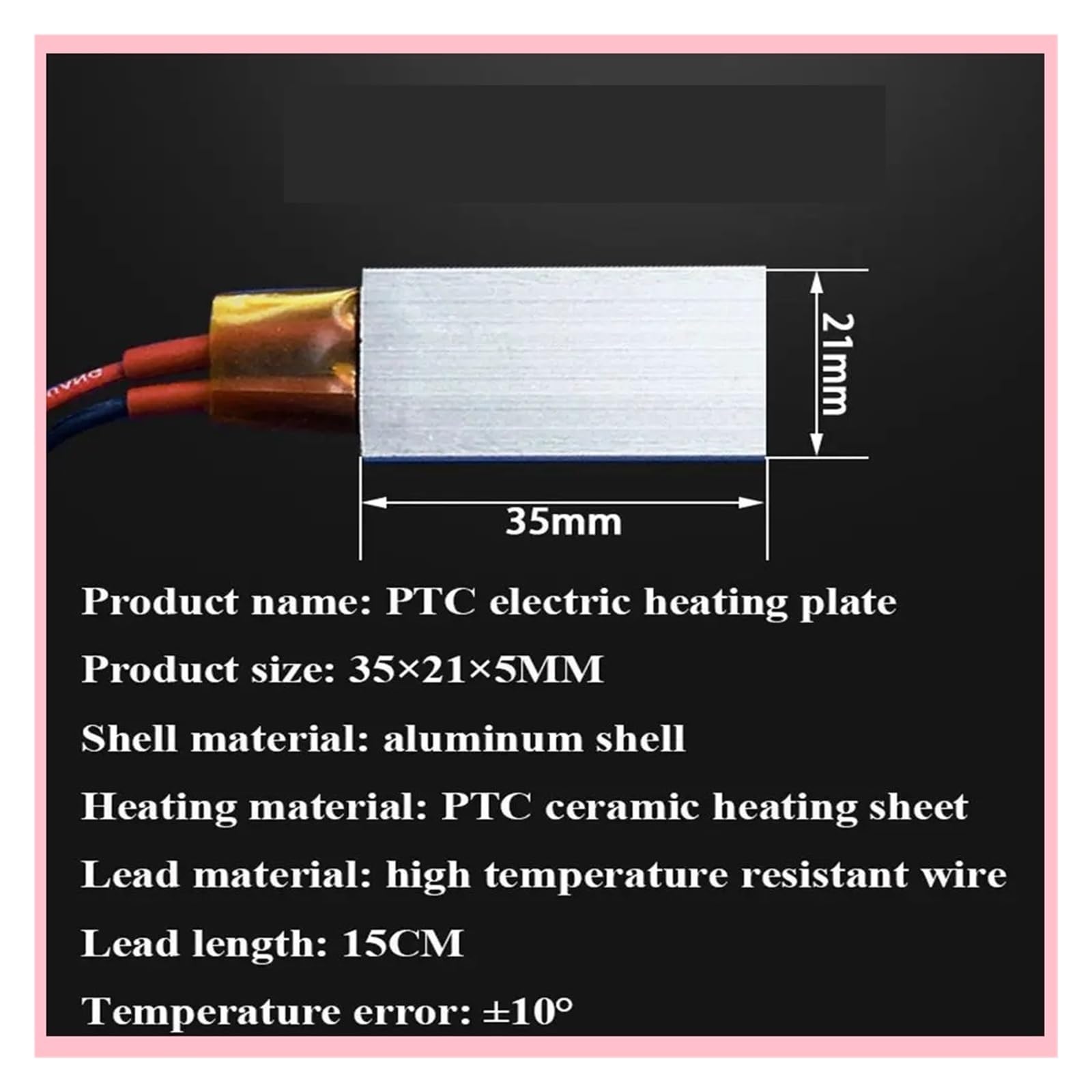 Zespół ogrzewania PTC, Ceramiczny element grzejny PTC 12 V 24 V 36 V 48 V 110 V 220 V 80-270 stopni Dwa rozmiary(110v 230 Degree)