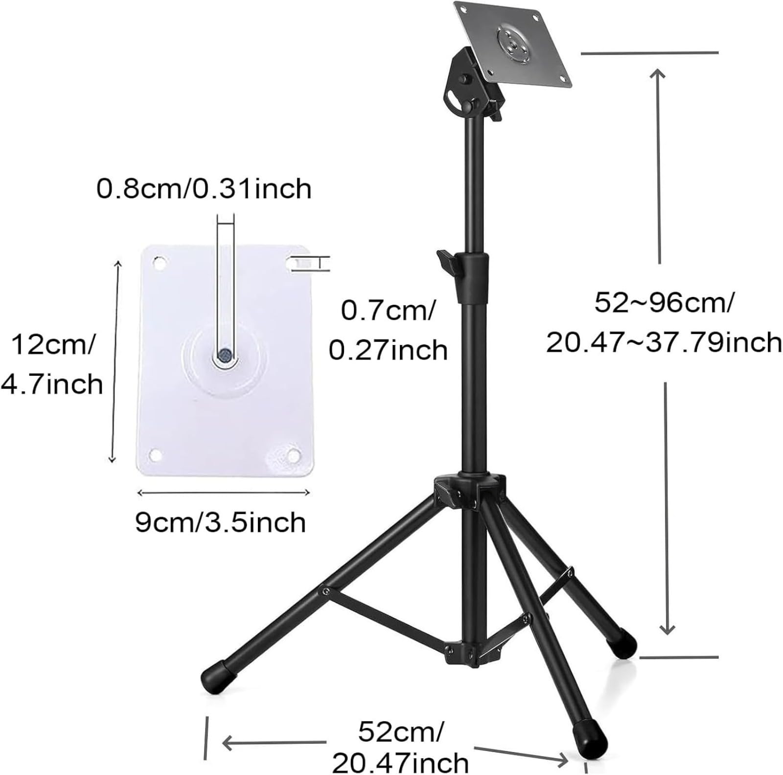 Generico Supporto per Drum Pad - Supporto Regolabile per Rullante - Regolabile in Altezza per Drum Pad per Viaggi Casa Scuola Campeggio e Performance