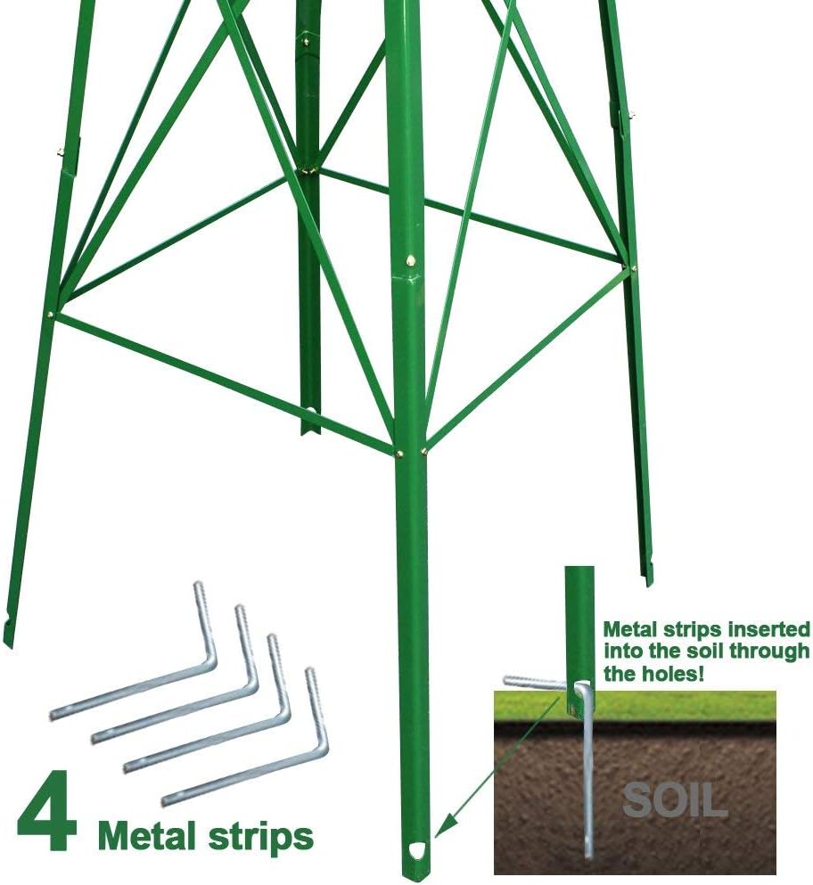 HomGarden 8' Ornametal Windmill Garden Yard Decoration Metal Wind Mill Weather Vane Weather Resistant for Home, Backyard, Patio