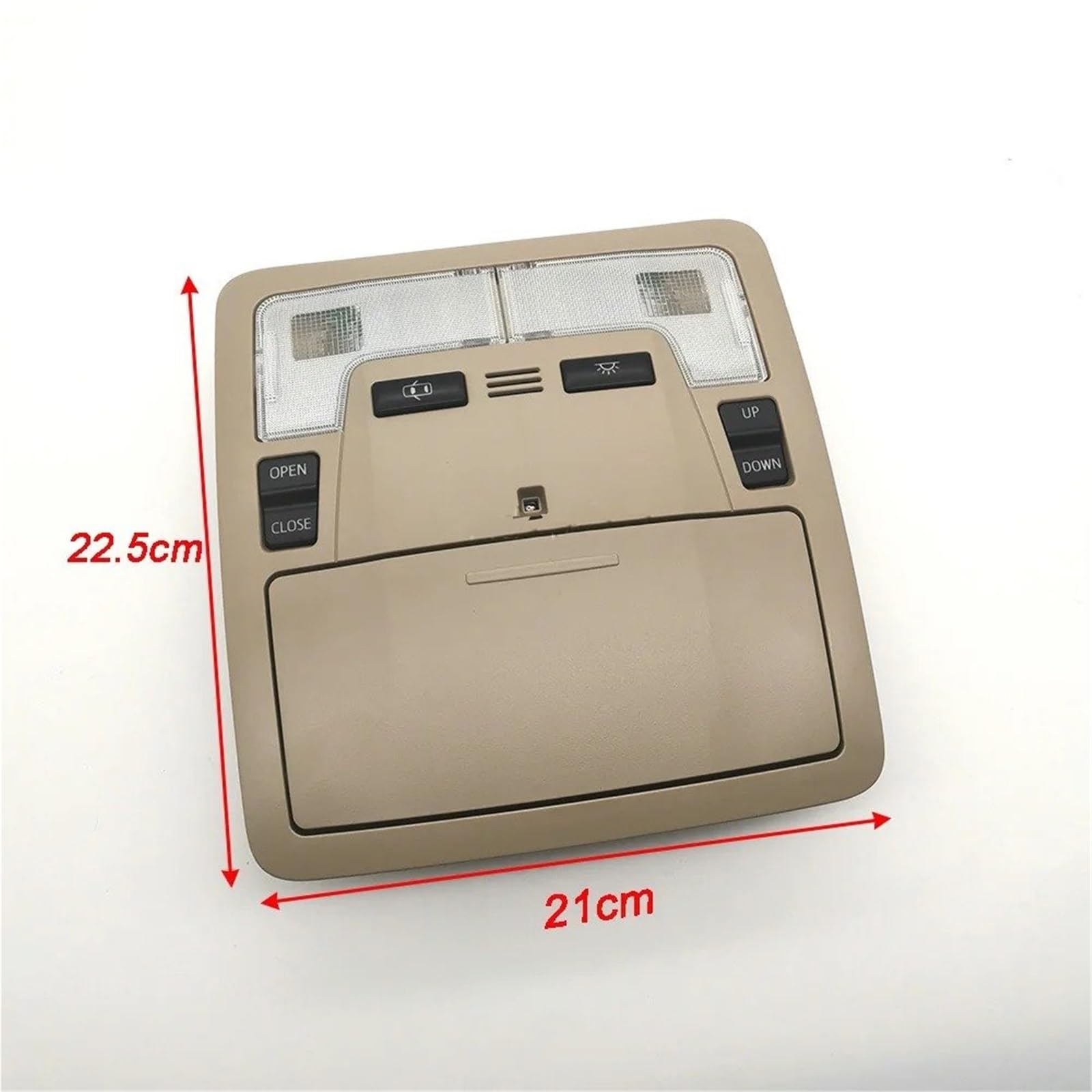 Plafoniera Interni Auto Per Toyota Per Camry 2012 2013-2017 Luce Di Lettura | Console interruttore tettuccio apribile a LED con scatola portaoggetti, accessori per auto, 20 pin, beige, materiale ABS