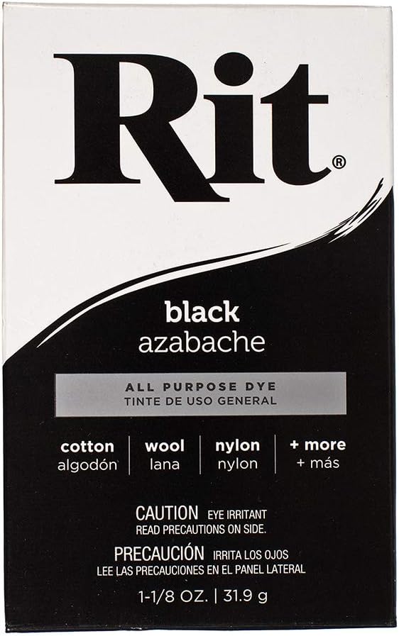 All Purpose Concentrated Rit Dye Powder Single Pack for Clothing, Décor, and Crafts – Black