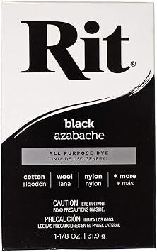 All Purpose Concentrated Rit Dye Powder Single Pack for Clothing, Decor, and Crafts Black