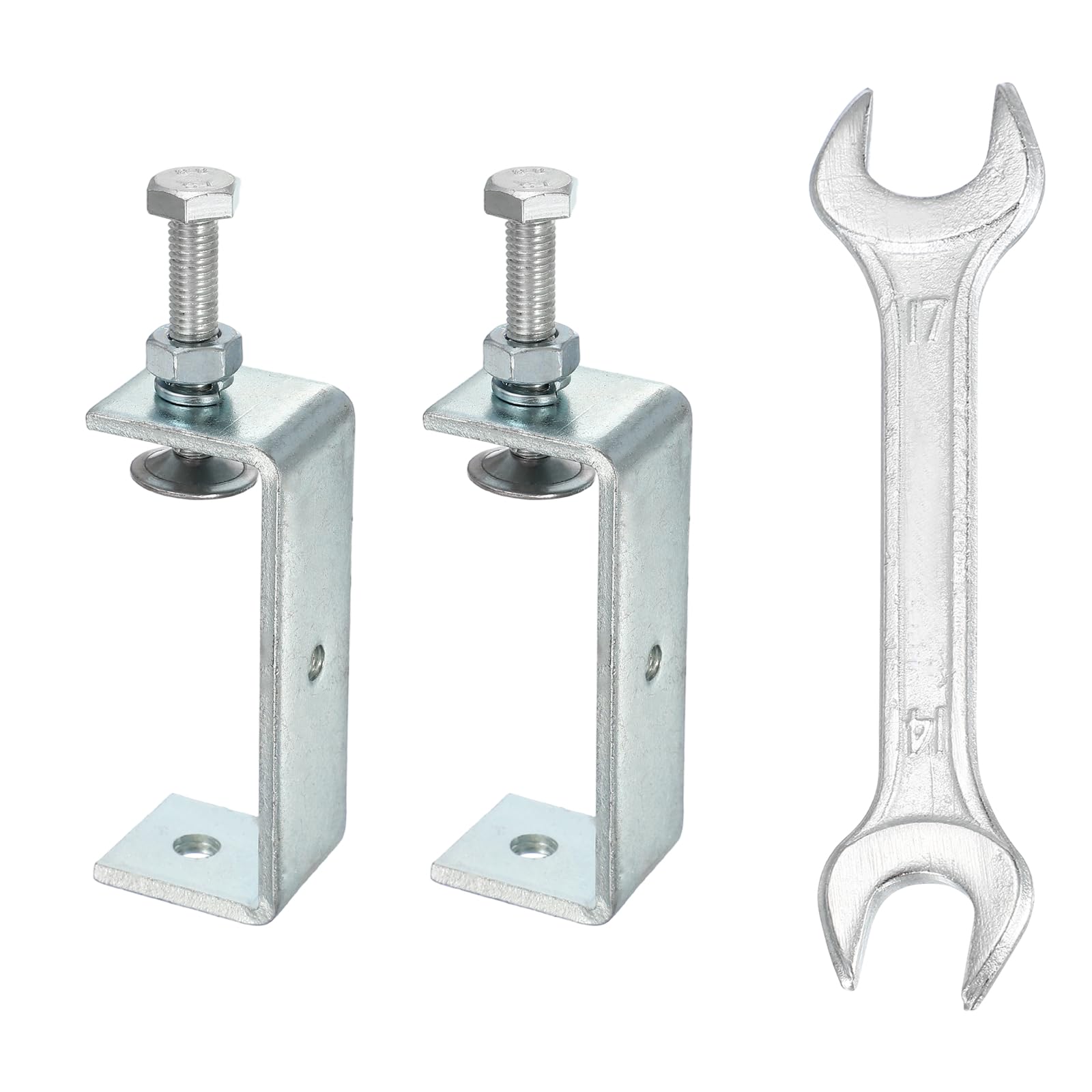 sourcing map 2PCS Carbon Steel C Clamps Mini 3-7/8" (100mm) Wide Jaw Opening Small Galvanized U Clamp for Woodworking Welding Building Household Mounting