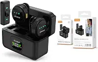 Microfone de Lapela A GOLD PRO Sem Fio Lightning, Kit Duplo com Case de Carregamento, Compatível iPhone 7 ao 14, iPad, Cancelamento de Ruído, IA Antirruído, TikTok, Podcast, Reuniões Online