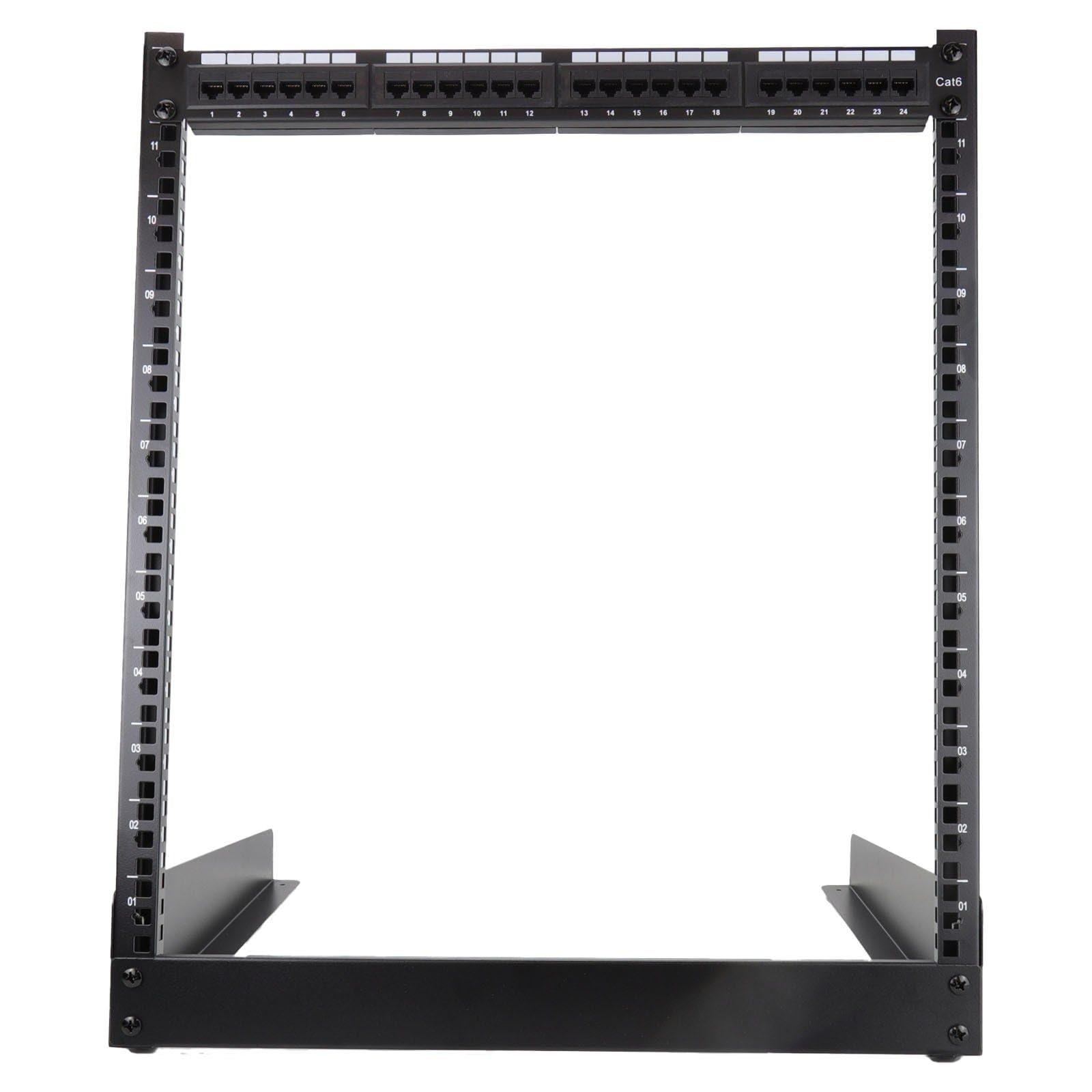 kenable Rack 19 Pouces Ouvert 12U Support de Bureau pour Équipement Studio Maison Format Desktop 450mm Profondeur