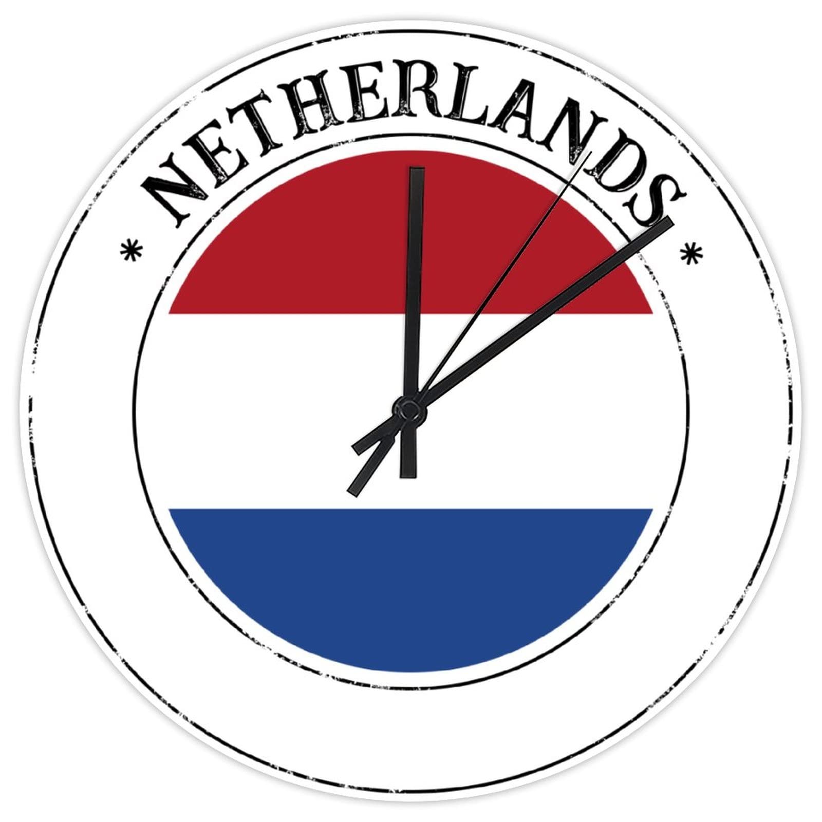 Horloge murale en bois Pays-Bas de 38 cm pour la décoration du bureau