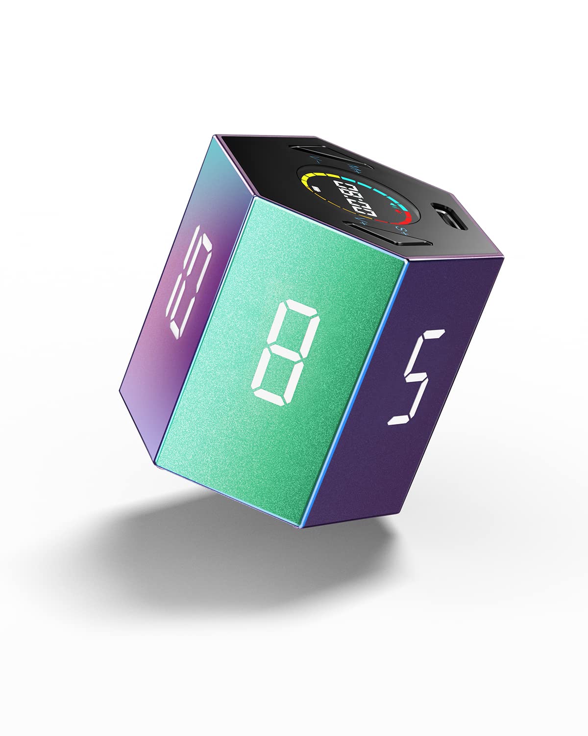 Ticktime Pro Pomodoro Timer, Productivity Cube Timer, Magnetic Flip Timer, Pause & Resume, Mute, Vibrate & Adjustable Sound Alert, for Task, Work, ADHD, 1/3/5/8/10/15min & Custom Countdown, Purple