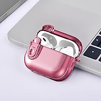 Vista 4 de (with Lock) Clear Case Compatible for Cute Apple Airpods Pro1/2 Cases with Bling Keychain, VISOOM TPU Transparency Air pods Pro 1st 2nd