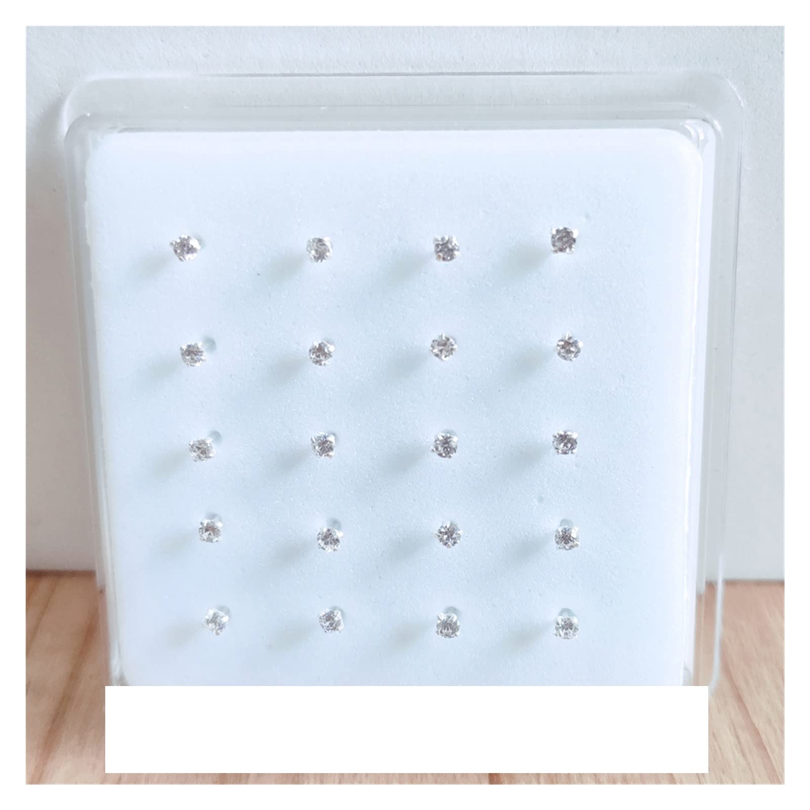 20pcs 925 Sterling Silver Nose Stud Round Cubic Zirconia Nose Piercings Nose Pin Nostril Piercing Jewelry 24G wanglan