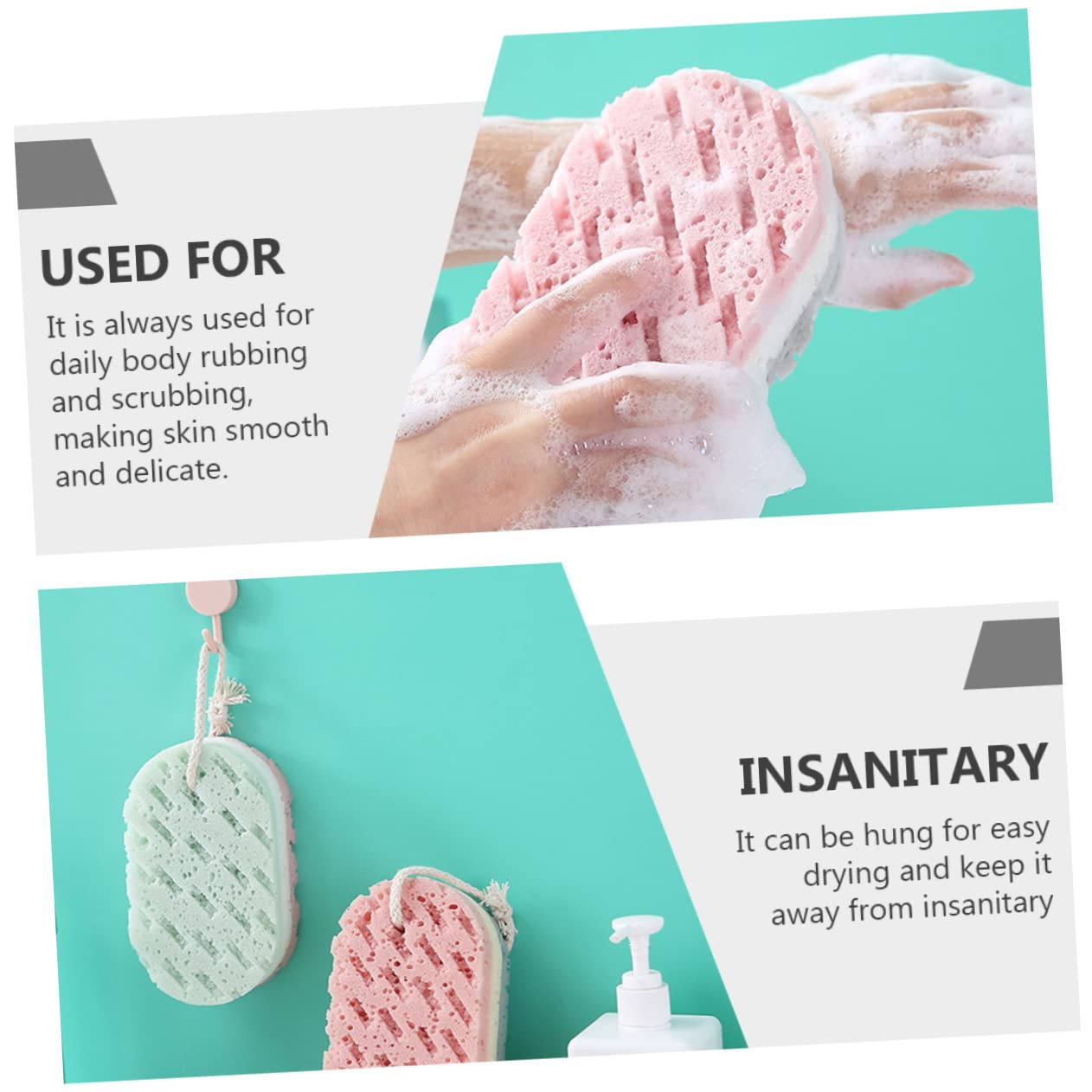 Beavorty 16 Piezas esponja depurador depuradores de baño para hombres esponja de baño dry soon corporal de espalda de espesar