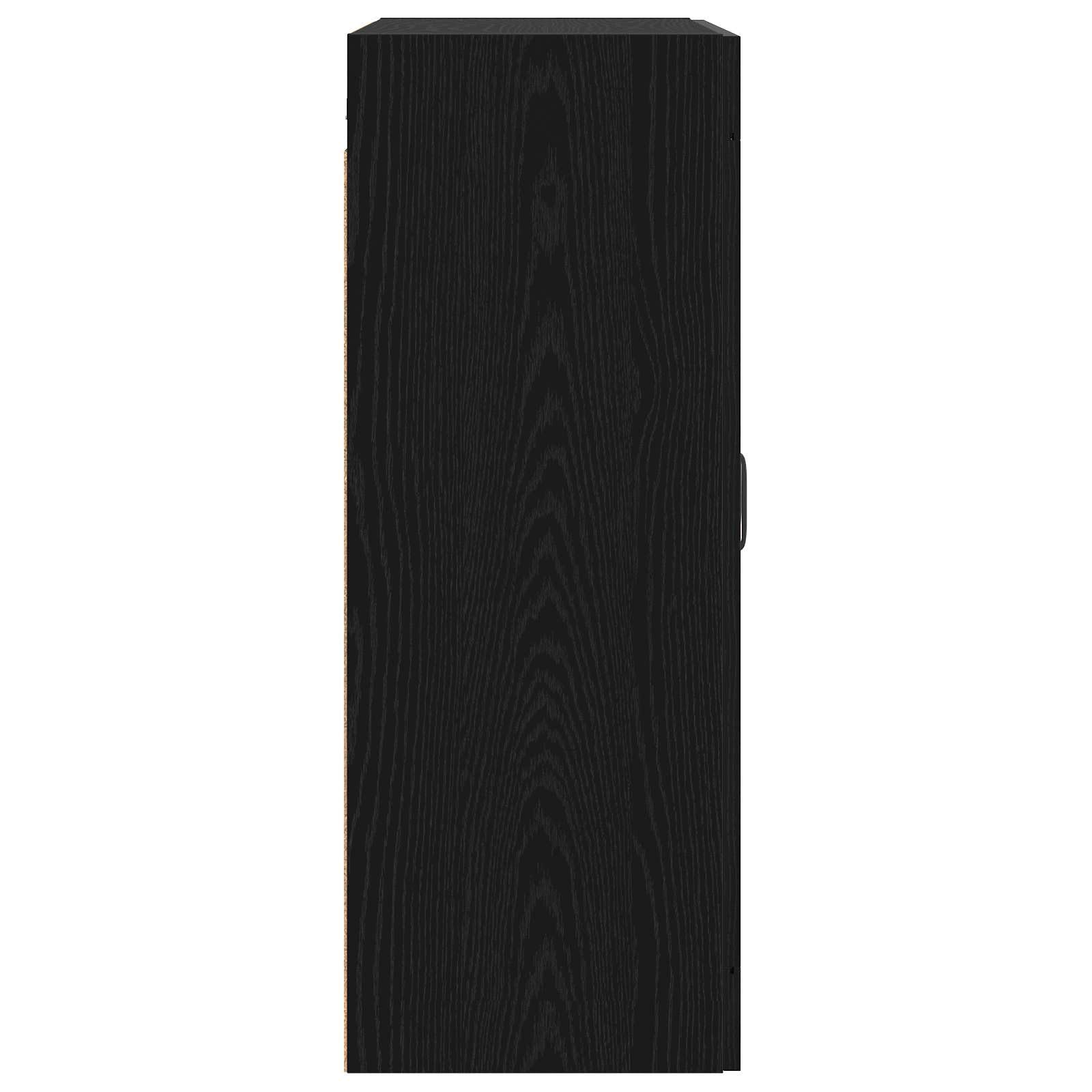 Armadietto a Parete Rovere Nero 69,5 x 34 x 90 cm