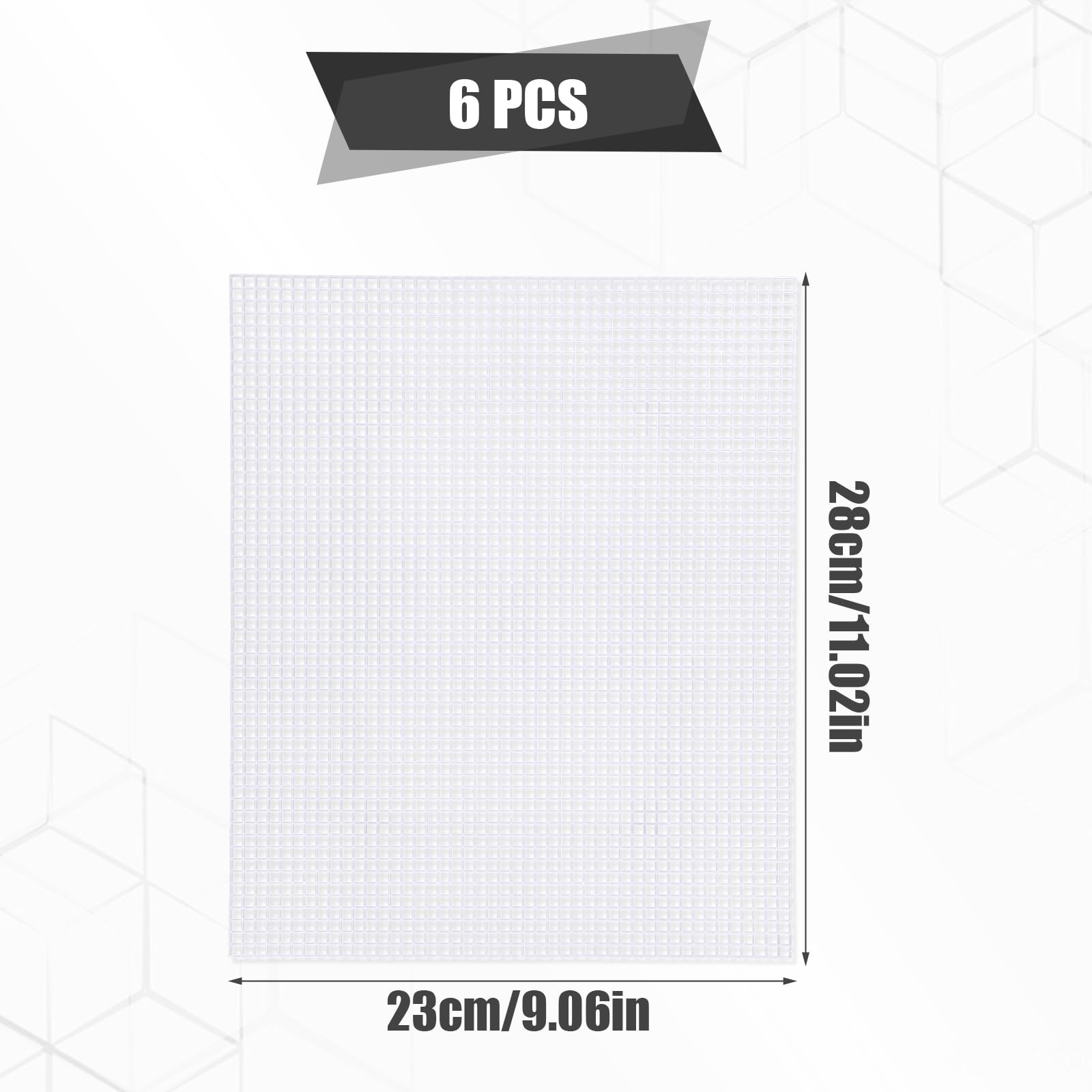 6pz Fogli di Tela a Maglie Plastica, 28x23cm 5CT Tela in Rete Plastica Fogli Tela in Rete Plastica per Ricamo Schermo in Rete Plastica per Lavori All'Uncinetto Fai Da Te(Trasparente)