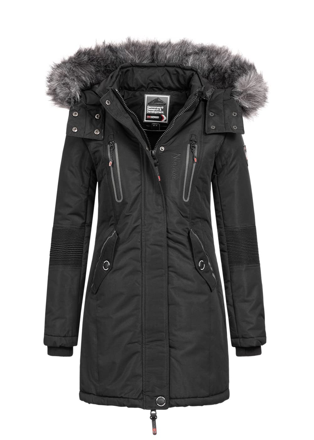 Geographical Norway Coraly Lady Parka Mujer Otoño Invierno Cálido Abrigo Capucha Chaqueta A Prueba De Viento