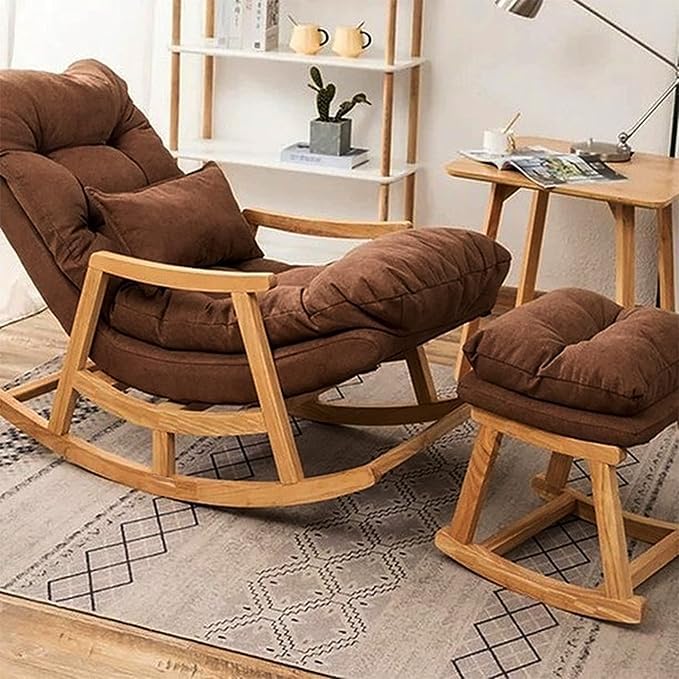 Tei Small Wood Rocker Imperial Wooden Art® Teak Wood Rocking Chair – Handcrafted Solid Wood ...