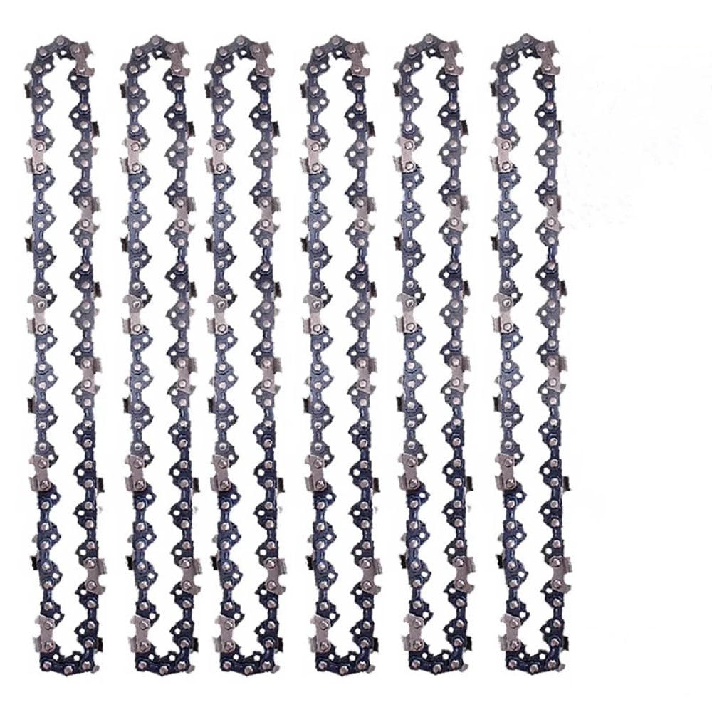 1/2/3/4/6 piezas Motosierra de 14 pulgadas 50 eslabones impulsores 25 cortador 3/8 "LP .050" Pieza de repuesto de cadena de cadenas de acero para corte de madera con sierra, 6 cortadores 50DL 25