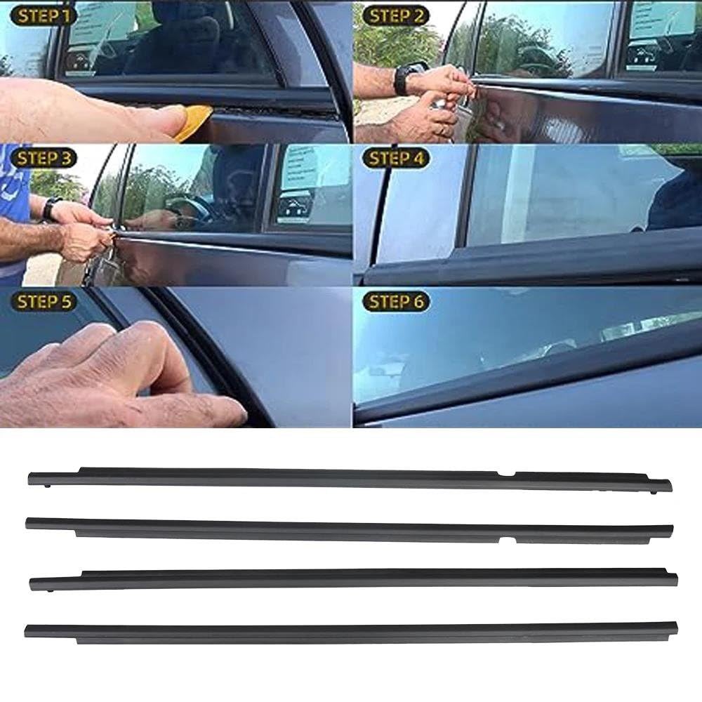 Striscia Tenuta Portiera 7573012300 7571002210 4 Pezzi Guarnizione Finestrino Modanatura Portiera Posteriore Cintura Strisce Tenuta Per Toyota Per Corolla 2009-2012 Guarnizioni