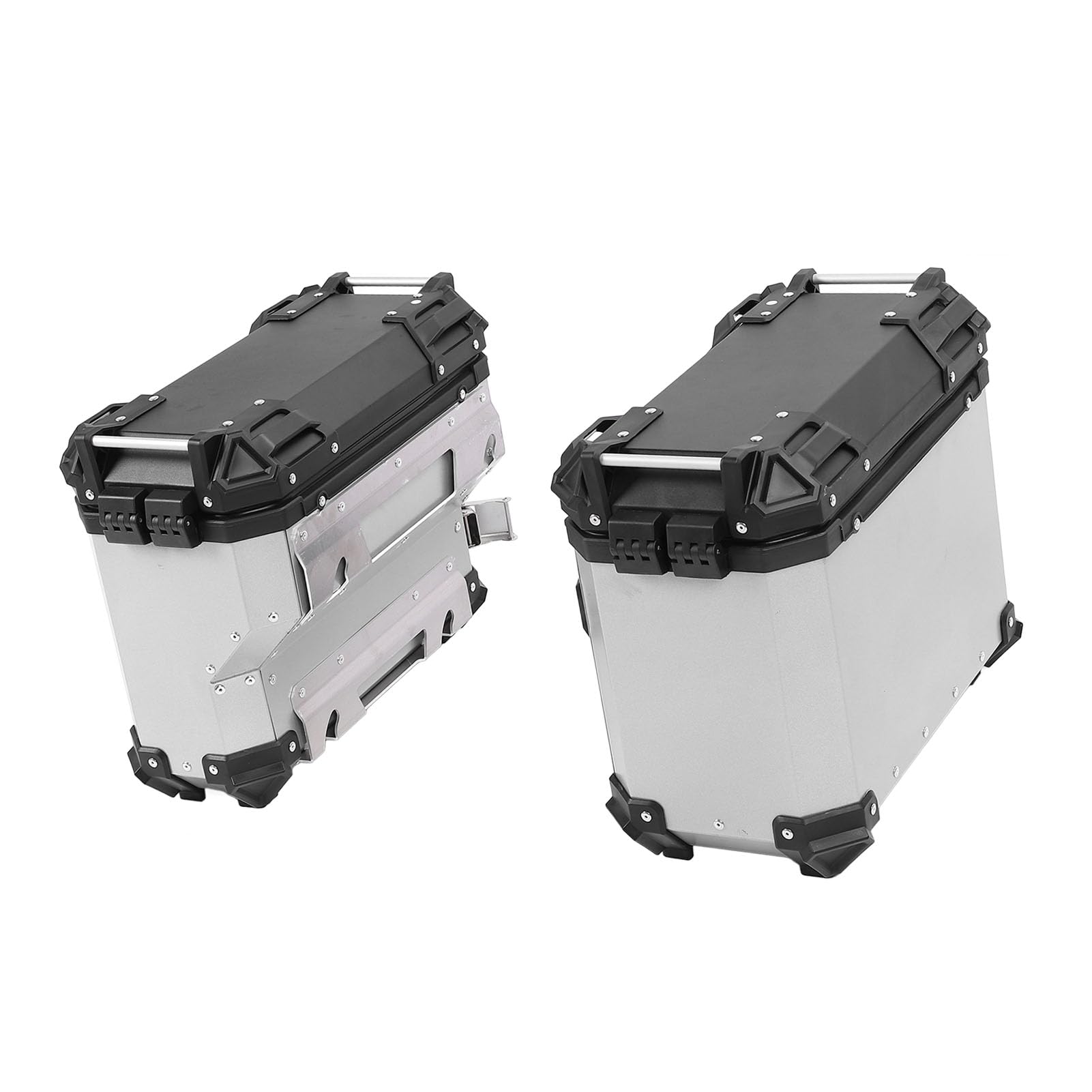 Maleta Lateral para Motocicleta de 38L con Cerradura para Almacenamiento Seguro y Fácil Transporte Universal para Conductores Aleación de Aluminio (Plata)