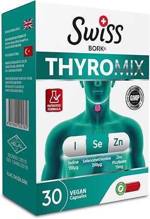 Swiss Bork  Thyromix Iodine & Selenium & Zinc Picolinate 30 Vegan Capsules