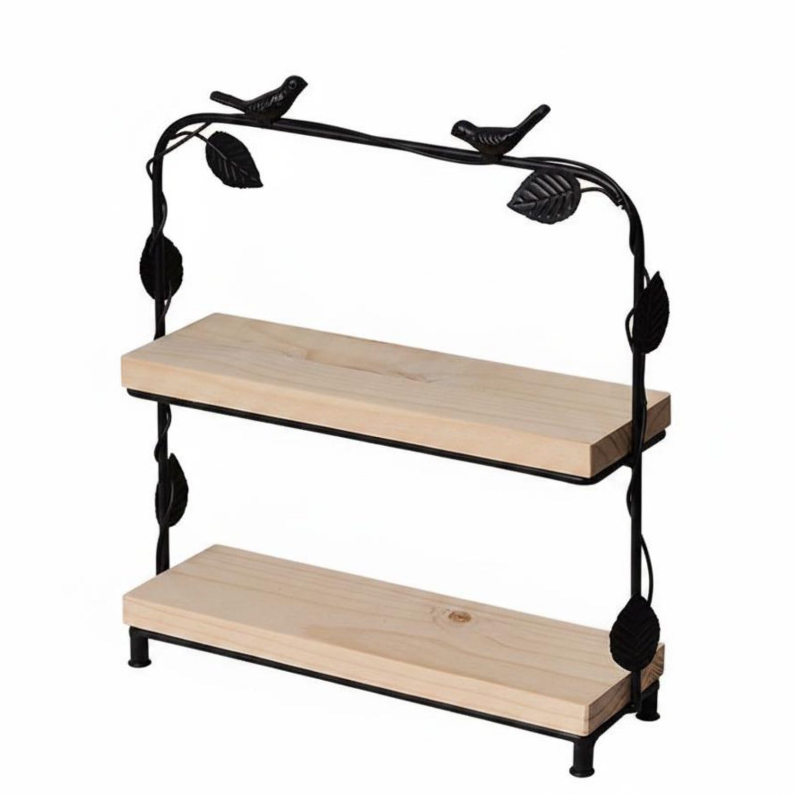 Soporte de Postres de Madera de Varias Bandeja Expositor Estante con Estilo Retro y Montaje Vertical para Diferenciadas y Mesa Ordenada Adecuado para , Basket 2-Tier