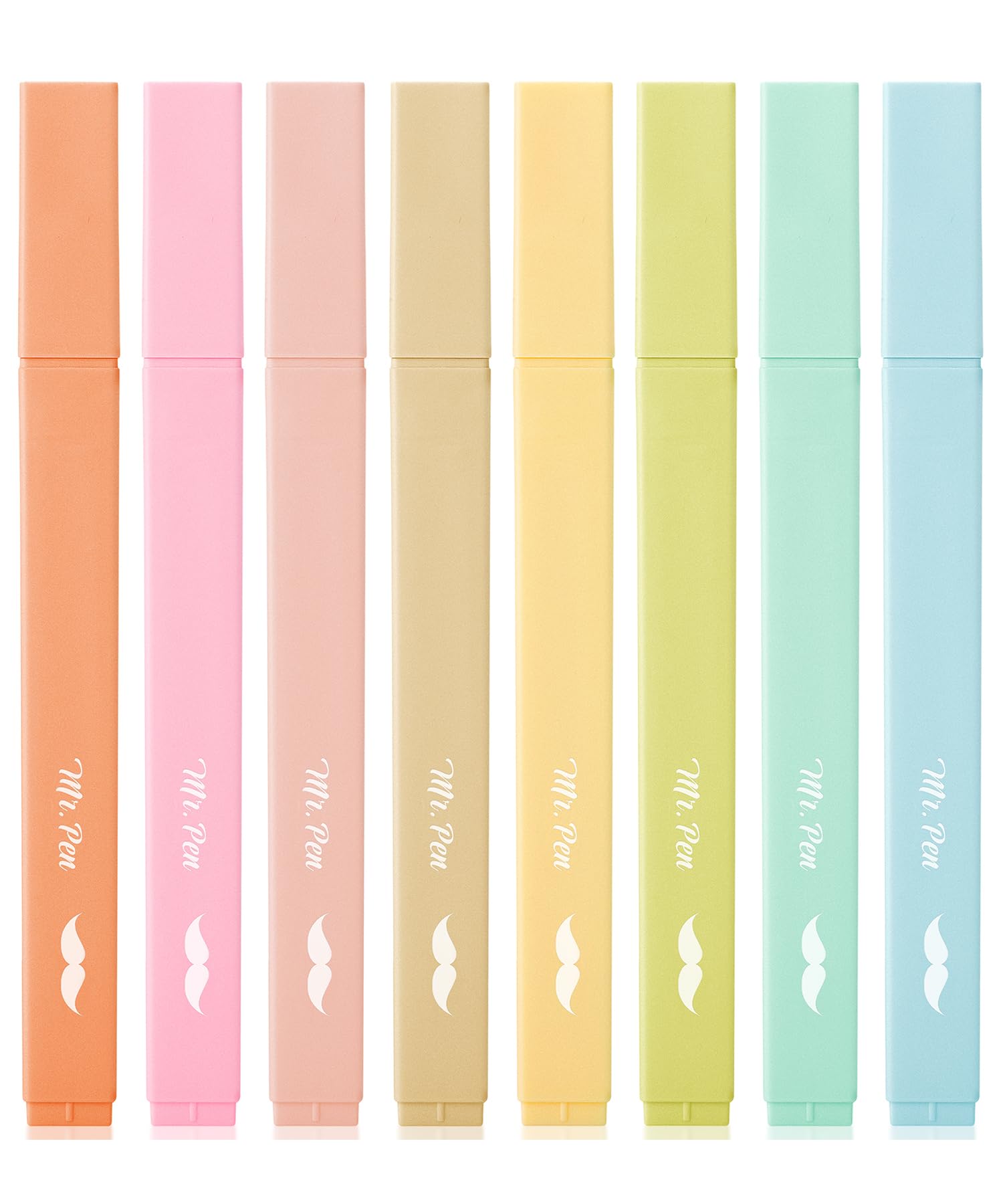 Mr. Pen Aesthetic Highlighters No Bleed, 8 Pack Pastel Colors, Chisel Tip | Smooth Ink Flow Marking Pen - main product image