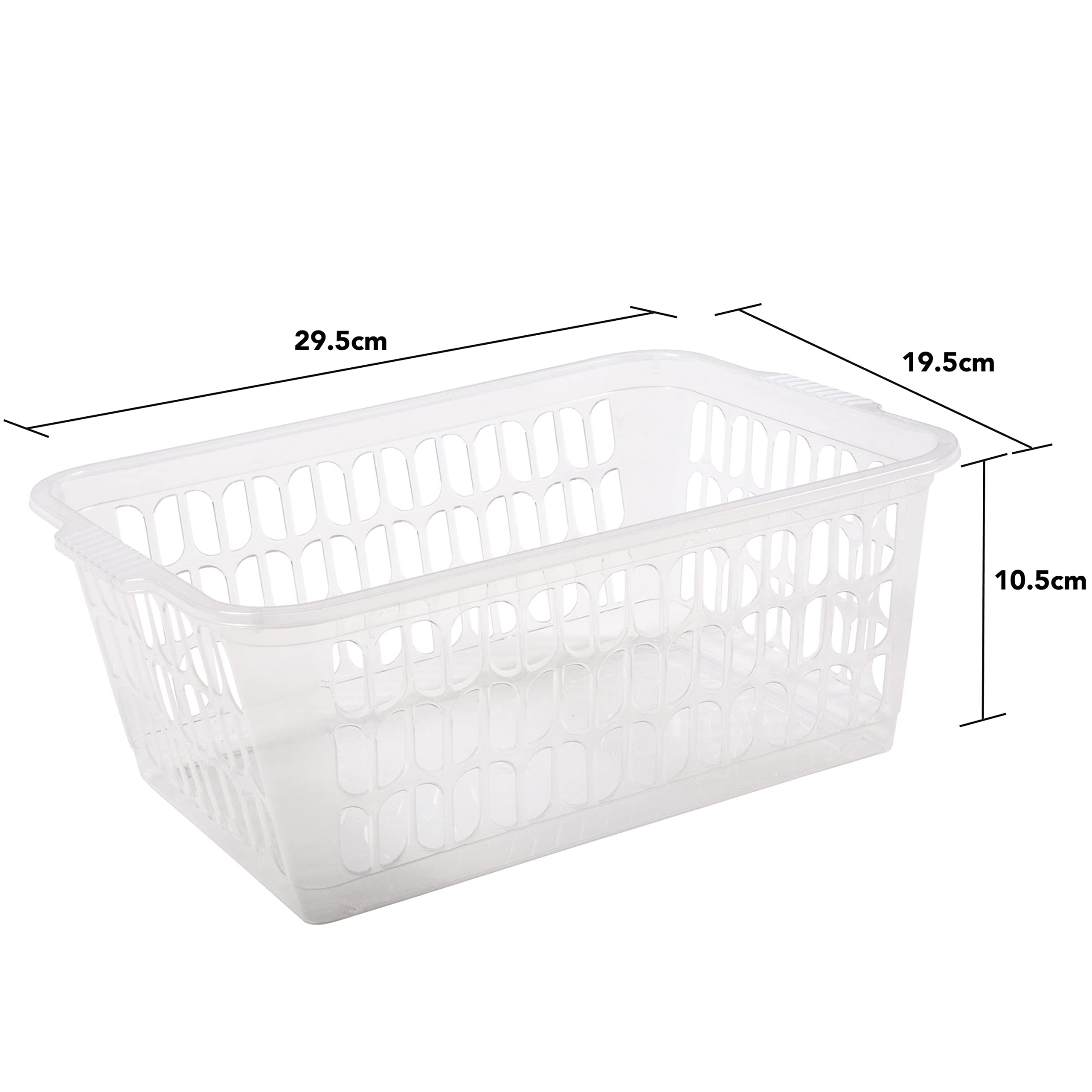 #11 12x Aufbewahrungskorb klein - transparent - 29 x 20 - Körbchen - Kunststoffkorb - Organizer - Ordnung - Aufbewahrung Bad Korb Kinderzimmer Haushalt