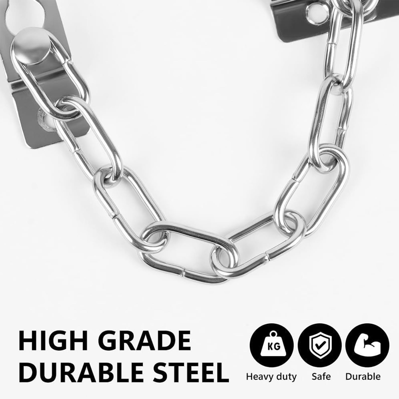 4 serrature a catena in acciaio inox, per porte anteriori, resistente, antifurto, limitatore interno per porte, balconi, residenze, camere da letto, armadi, finestre, motel, argento