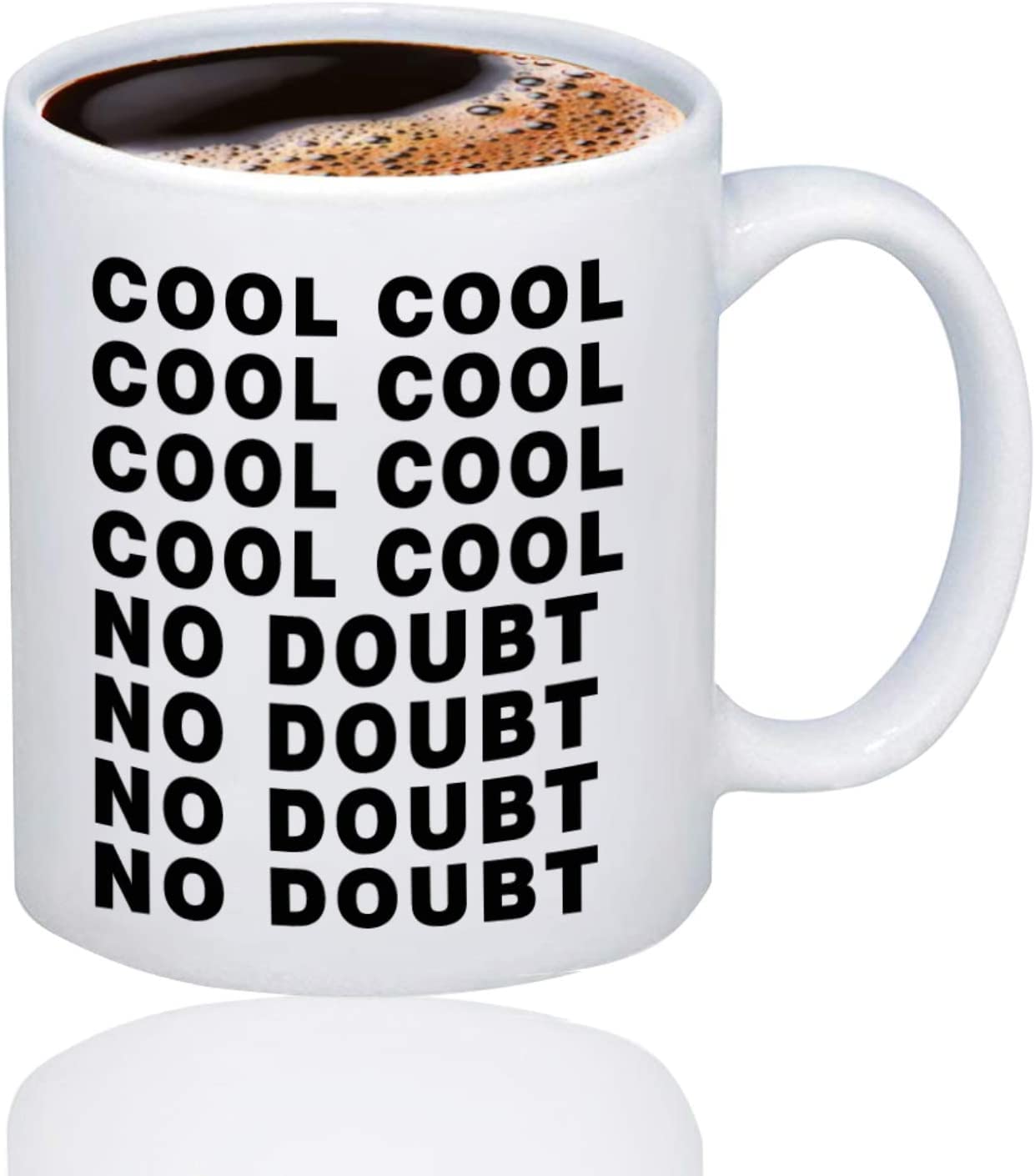 Brooklyn Nine-Nine Cool Cool NO Doubt White Repeat Printed Ceramic Tea/Coffee Mug by CRAFT MANIACS | UBER Cool Brooklyn Merch