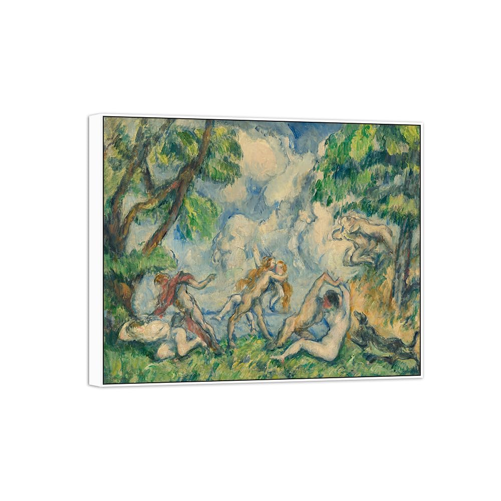 SDYSKKUG Canvas Wall Art Picture Decor Love by Paul Cezanne 72x60cm White Frame