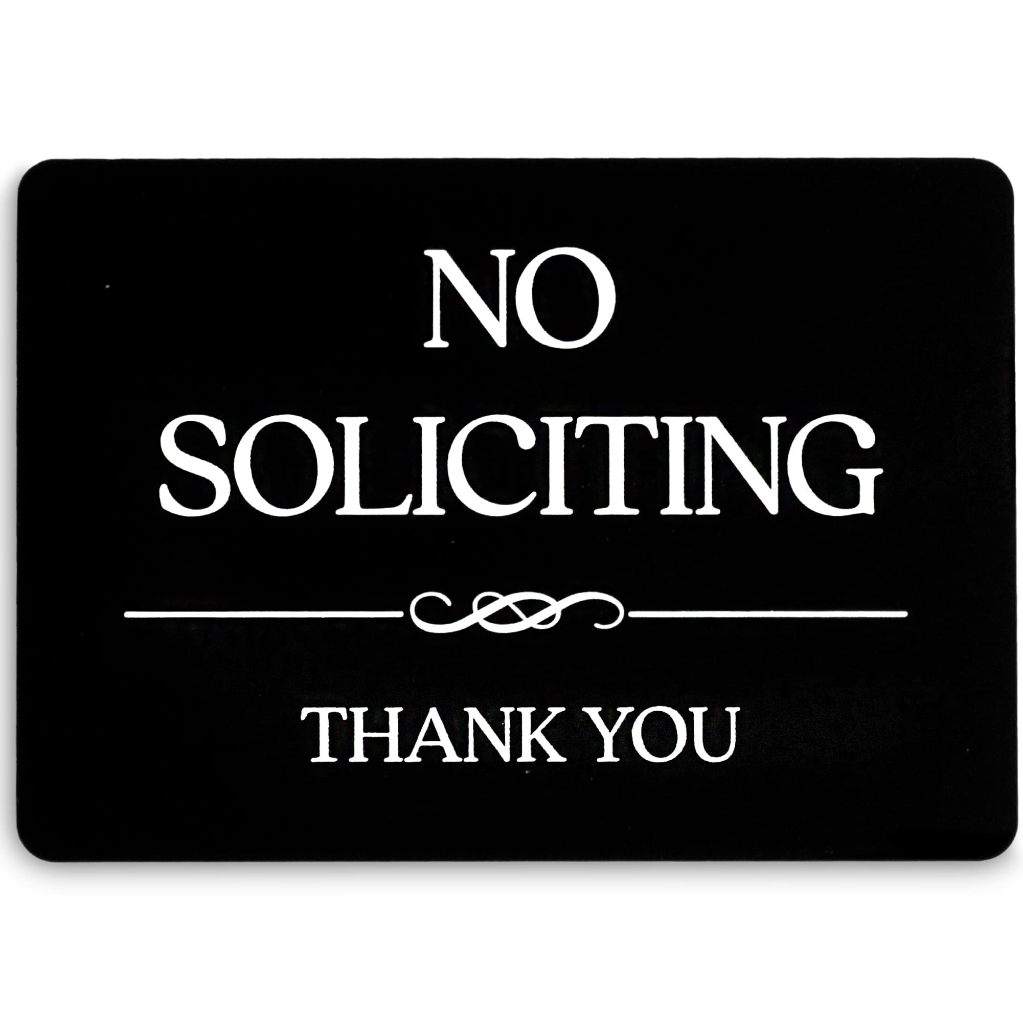 Amazon.com: No Soliciting Sign (5 x 3.5 in Black Acrylic) - No Soliciting  Sign for House - No Soliciting Signs for Home - No Soliciting Sign for  Business - No Solicitation Sign