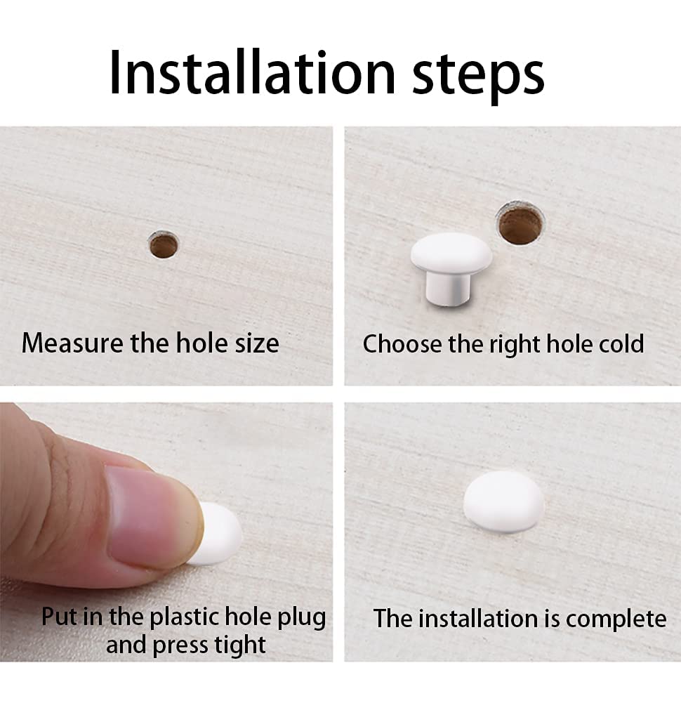 PATIKIL 60 mm plastic gatpluggen, 6 stuks verzonken type