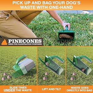 Neater Pets Lift N’ Bag Trap Door Dog Pooper Scooper with Bag Attachment for Small to Large Breeds - 60 Refill Bags - Heavy Duty Dog Poop Scooper for Yard & Walks, One-Handed Operation, Direct to Bag Neater Pets Lift N Bag Trap Door Dog Pooper Scooper with Bag Attachment for Small to Large Breeds 60 Refill Bags Heavy Duty Dog Poop Scooper for Yard Walks One Handed Operation Direct to Bag