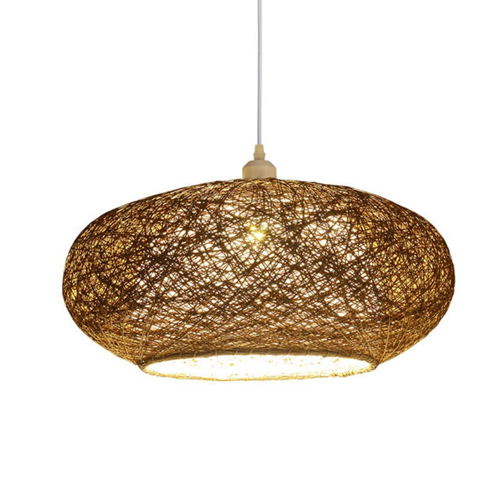 Suspension en rotin et bambou pour îlot de cuisine et salon