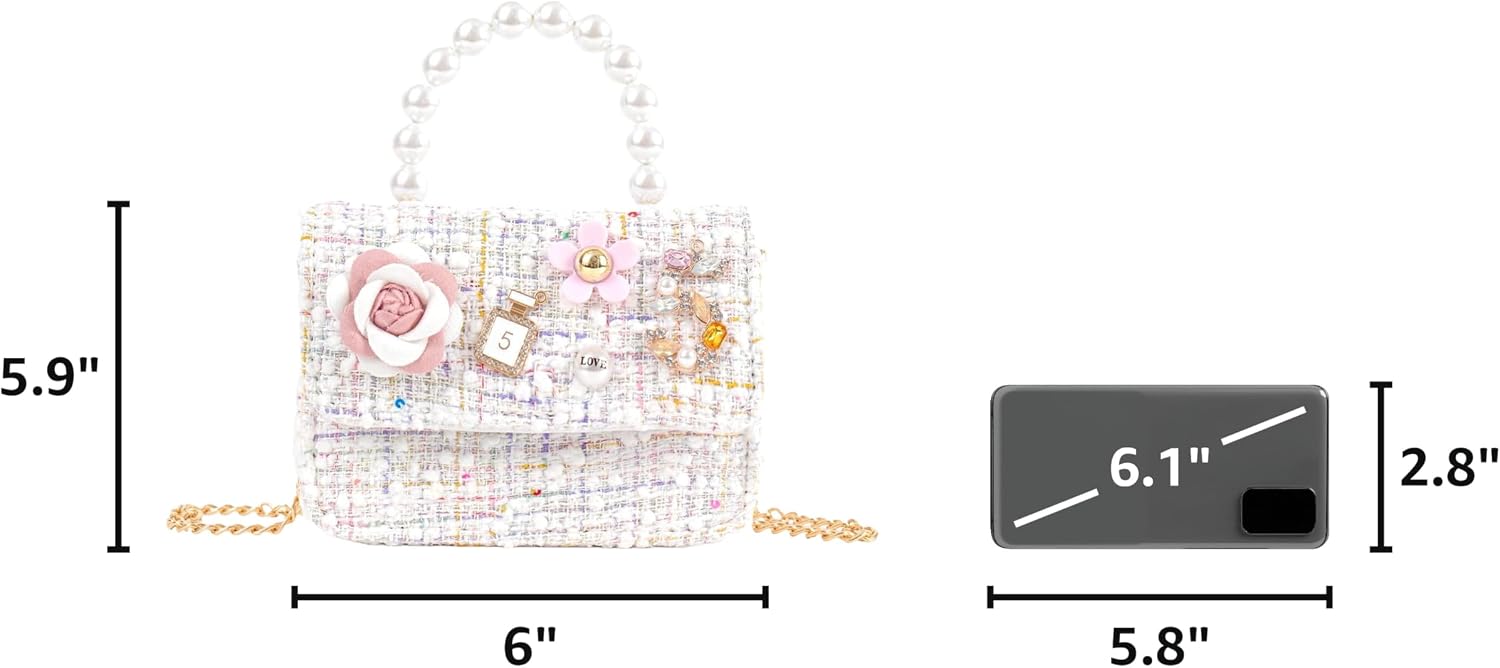 Girls Princess Bunny Purses Cute Crown Crossbody Bag Handbag with Pearl Handle for girls image 3