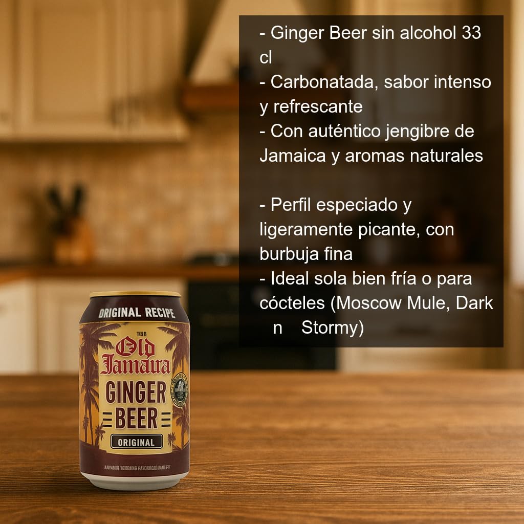 Ginger Beer sin alcohol 33 cl Pack 3 botellas, carbonatada con jengibre de Jamaica