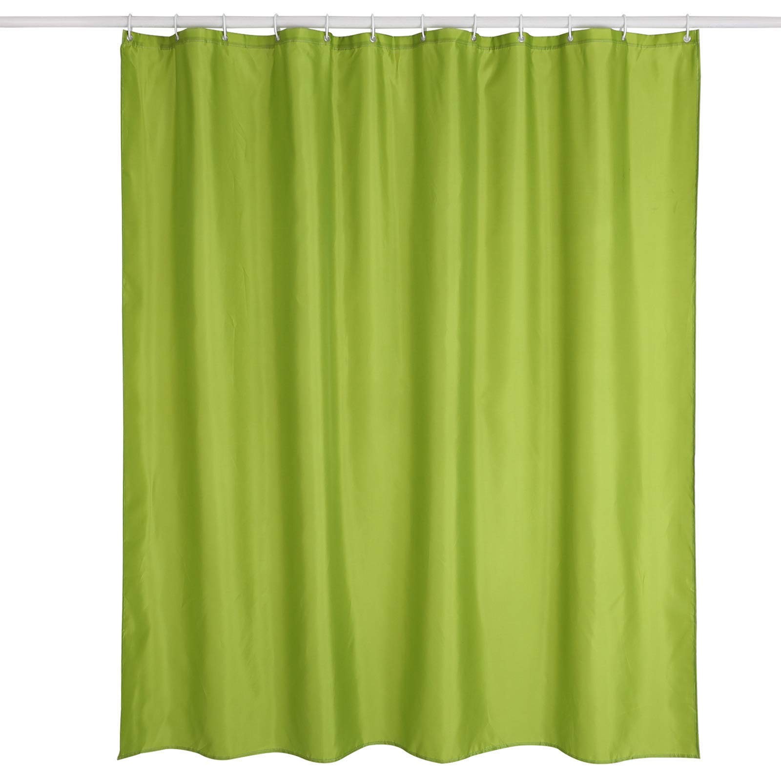 Wehome Polyester Green Solid Printing Shower Curtain S/13 Hotel and Home use Green Shower Liner Shower Curtain Water Repellent Fabric Shower Curtain or Liner, 72" x 72"