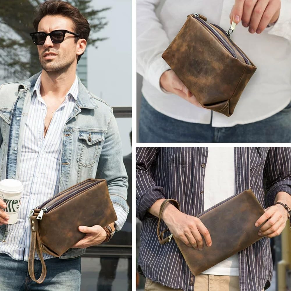 Neceser for Hombres, Bolsa de Viaje Essentials Shaving Dopp Kit, Bolsa de Viaje, Estuche Organizador de artículos de tocador, Accesorio de Maquillaje cosmético, Resistente al Agua