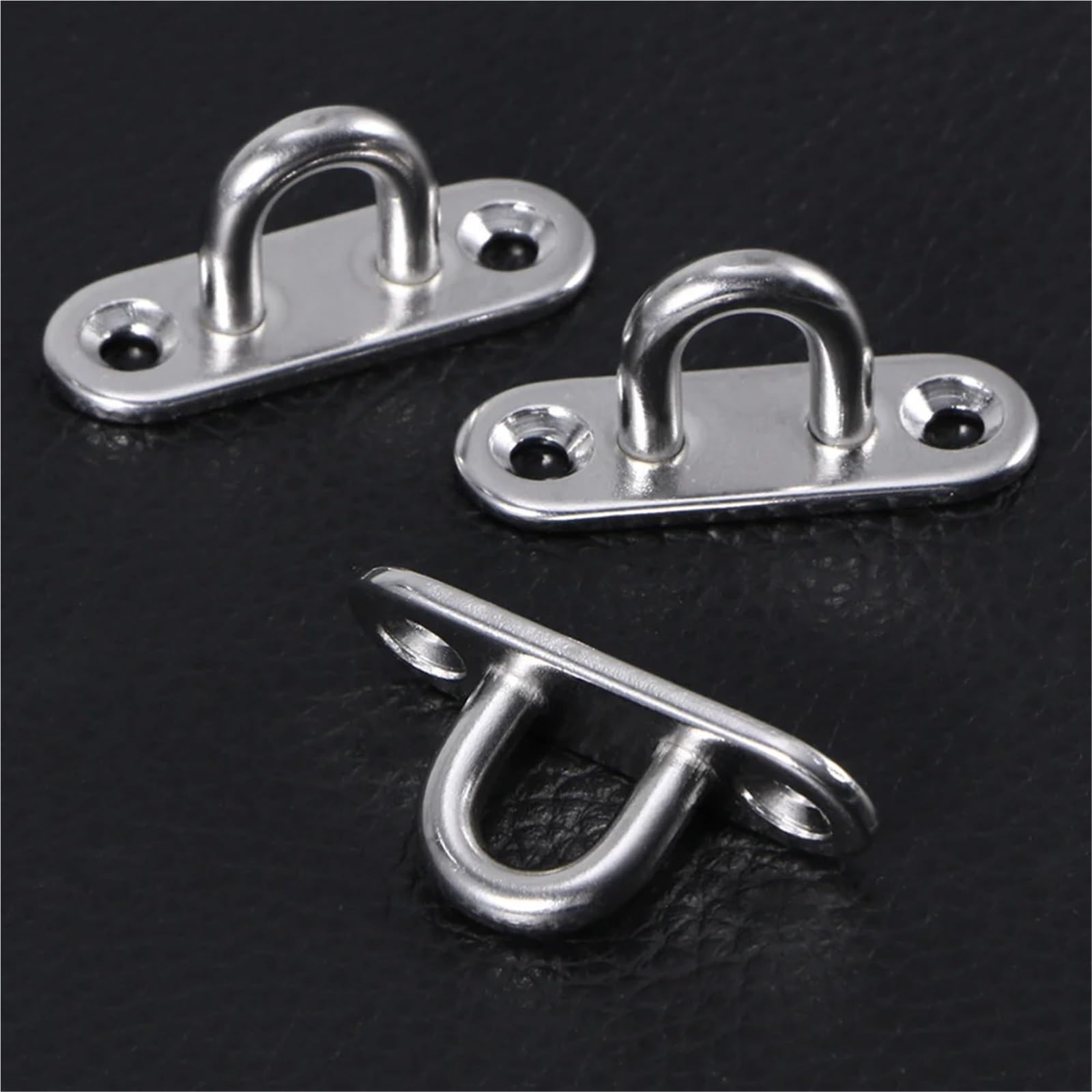 Platine Oeil Inox 1/3/5 pièces Crochet Oeil Plaque Oblong Robuste En Acier Inoxydable Support Mural U Bateau Plafond Cintre Anneau Garage Hamac Pontet Inox(3pcs 304-M8)