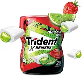 Trident Chiclete Xsenses Morango Lime Sem Açúcar Garrafa 54G