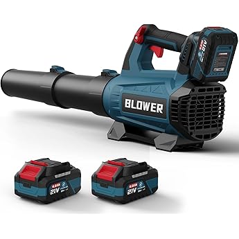 Leaf Blower Cordless - 580CFM/160MPH Electric Leaf Blower, 2 X 4.0Ah Battery and Charger with 3 Speed Modes, for Lawn, Yard, Sidewalk, Garage Cleaning
