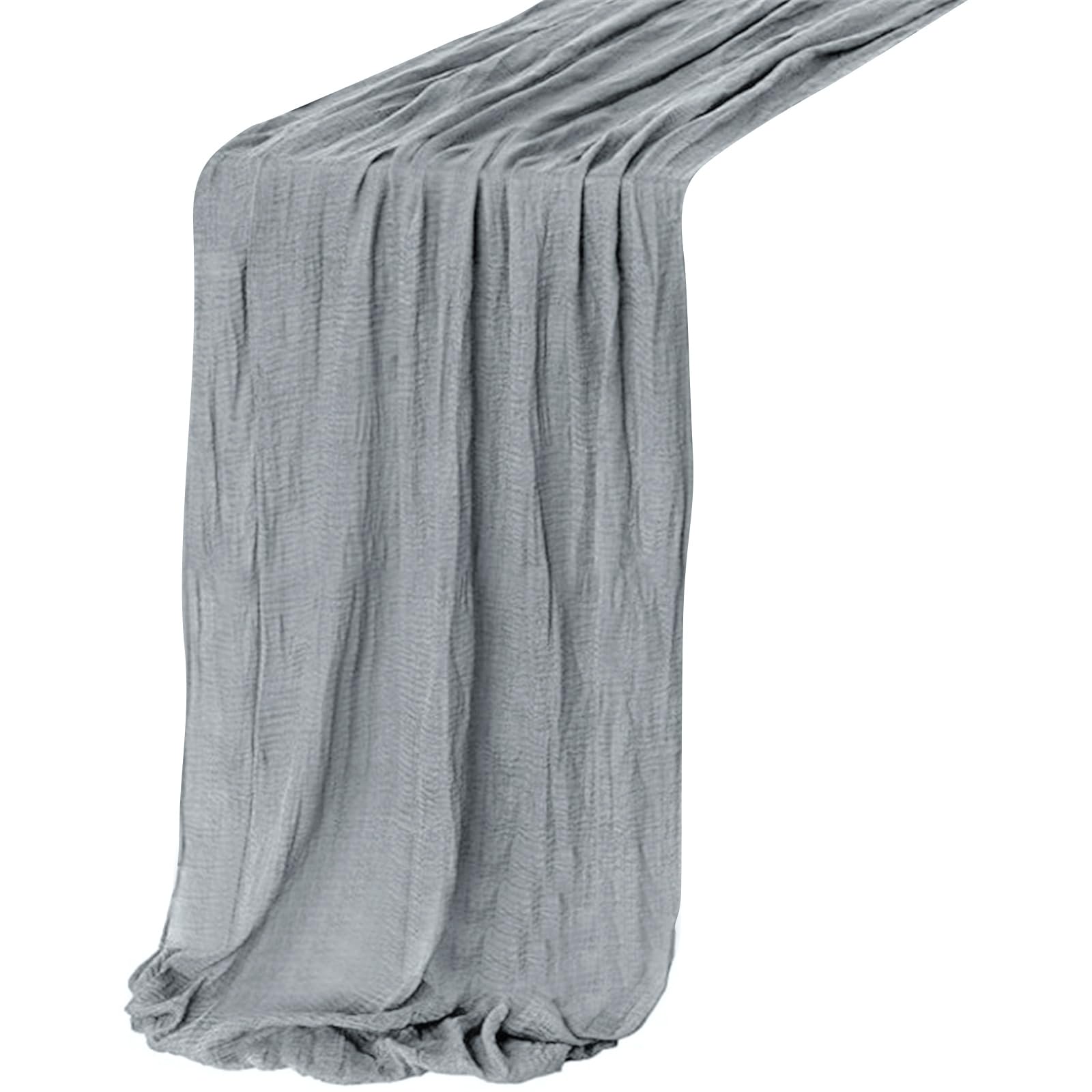 NEWFT Table Runners Tablecloth Crumpled Gauze Table Runner for Bridal Shower Party Cake Tables Washable Home Decoration Cheesecloth Cloth