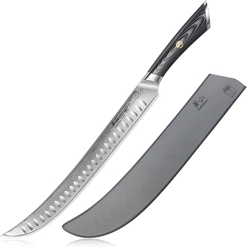 Cangshan NAKA Series 503046 - Cuchillo de carnicero de 12 pulgadas con funda, acero forjado X-7