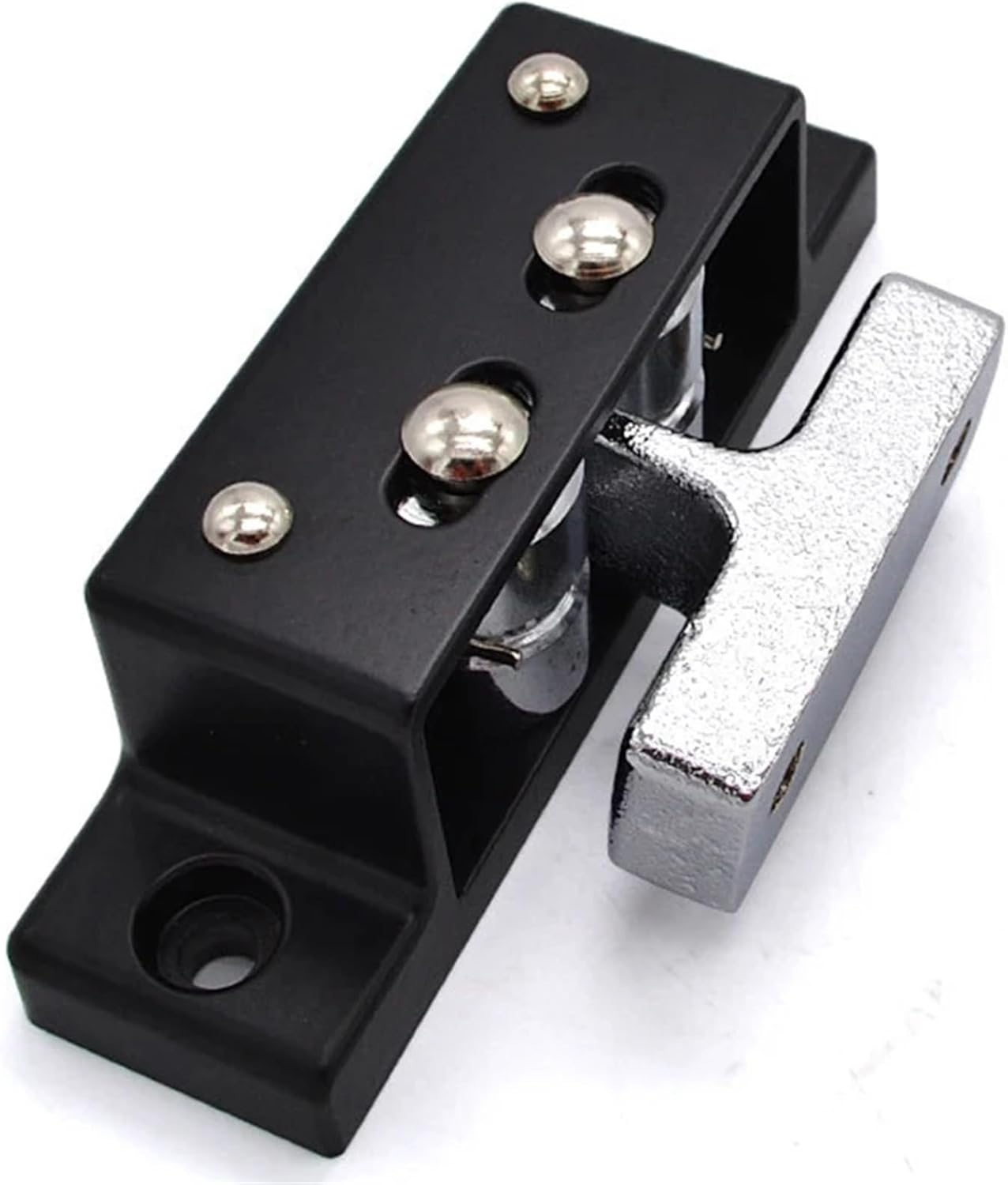 Black Touch-type Lock Double Roller Catch Cupboard Cabinet Door Latch Home Kitchen Tools 1Pcs(XK826-1)