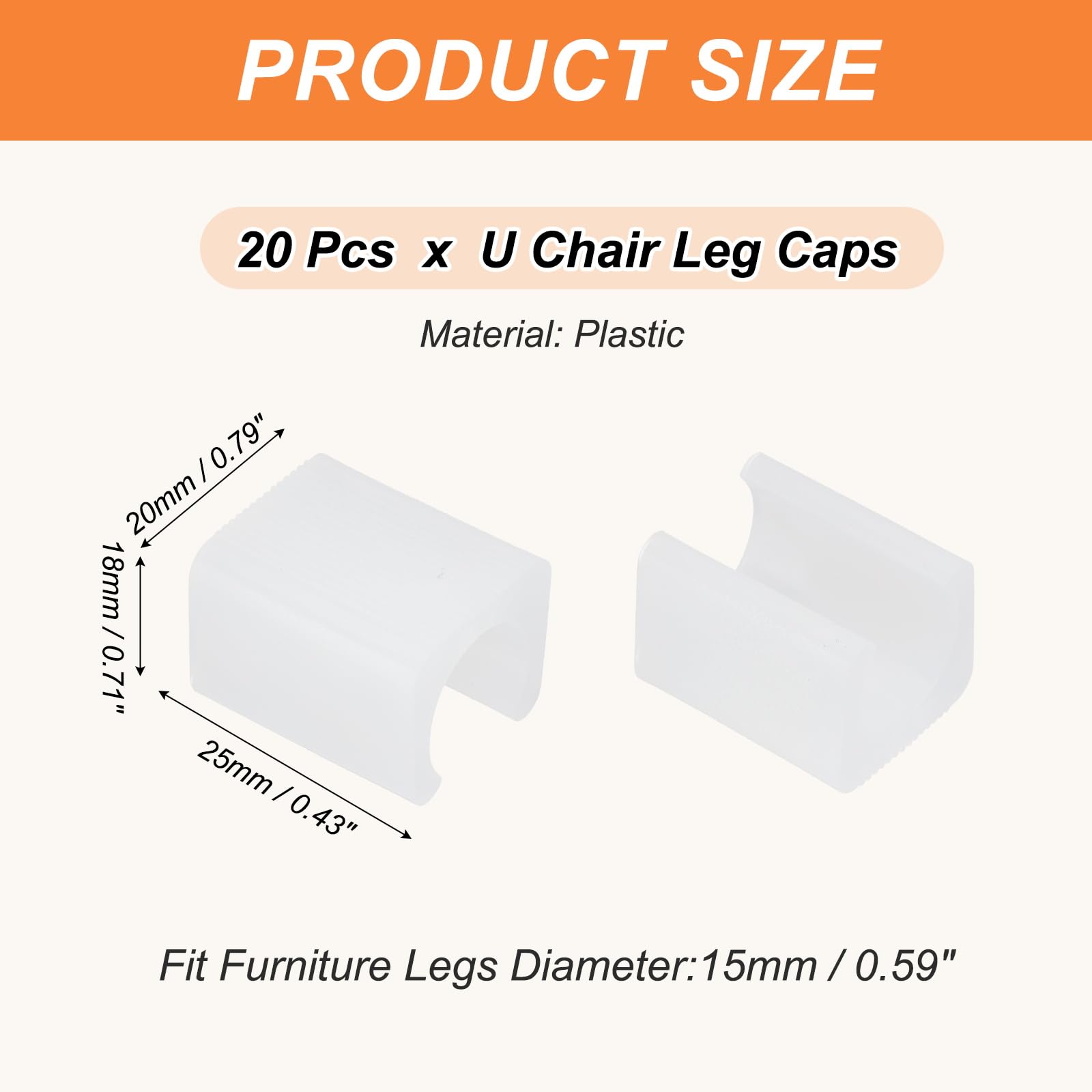 PATIKIL 20pcs U Chair Leg Caps - Image 2