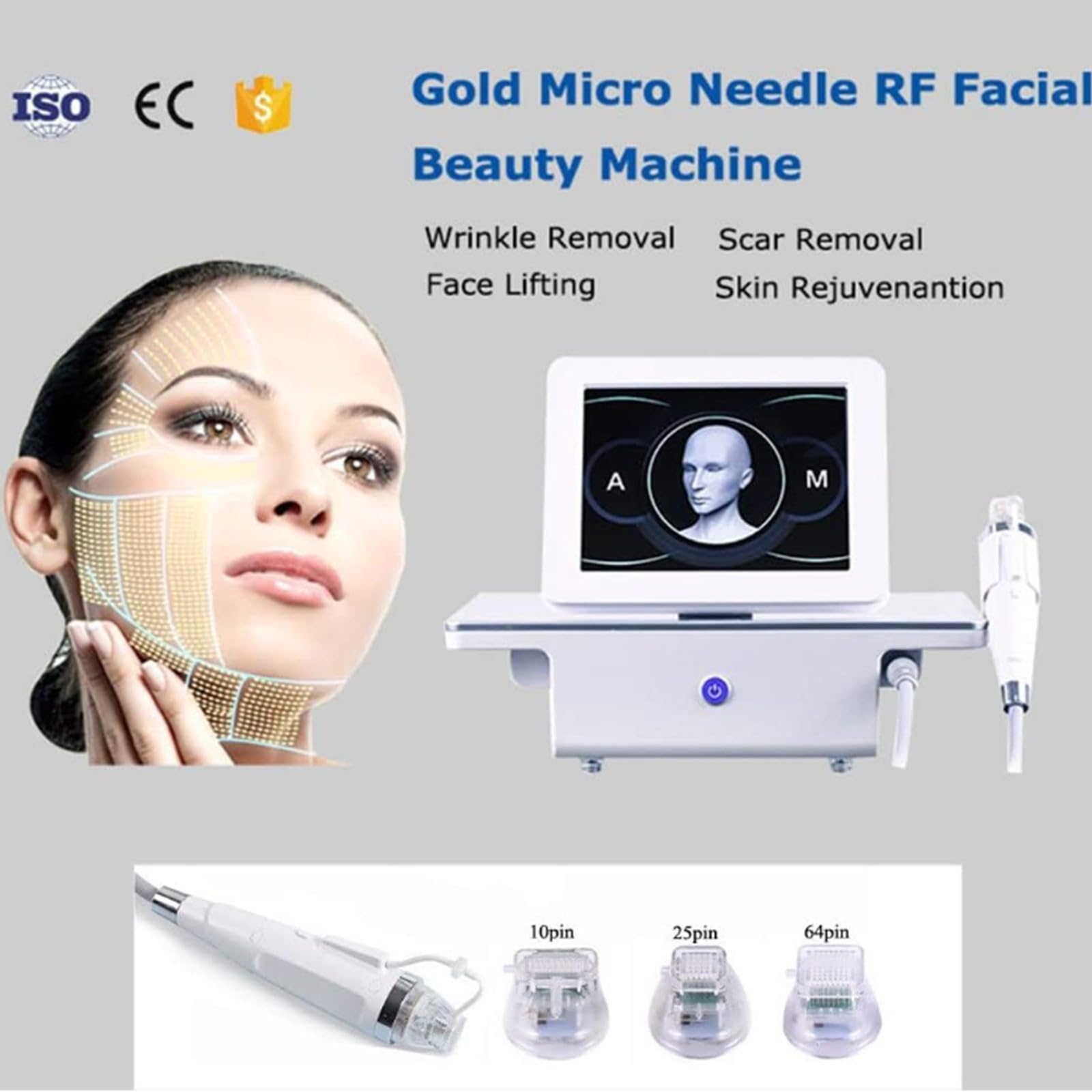 Fractional RF Mikronadel-Narbenentfernungsmaschine Für Faltenentfernungstherapie Gesichtsschönheit, Dehnungsstreifen-Fractional-RF-Maschine
