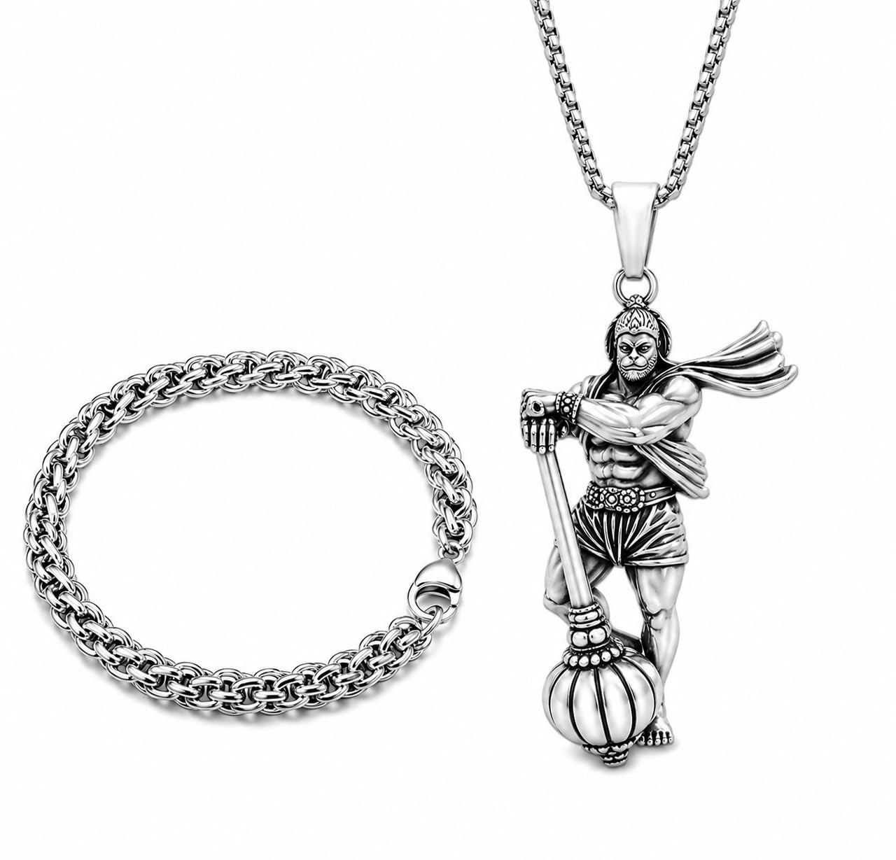 Hanuman Pendant and Bracelet for Men and Women (Combo)-image-28