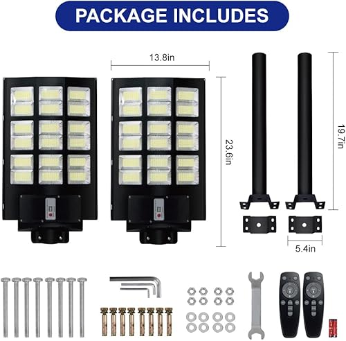 Miniatura 7 de Luces solares de calle de 4200 W, sensor de movimiento para exteriores, luces de inundación solares del atardecer al amanecer, luces de seguridad